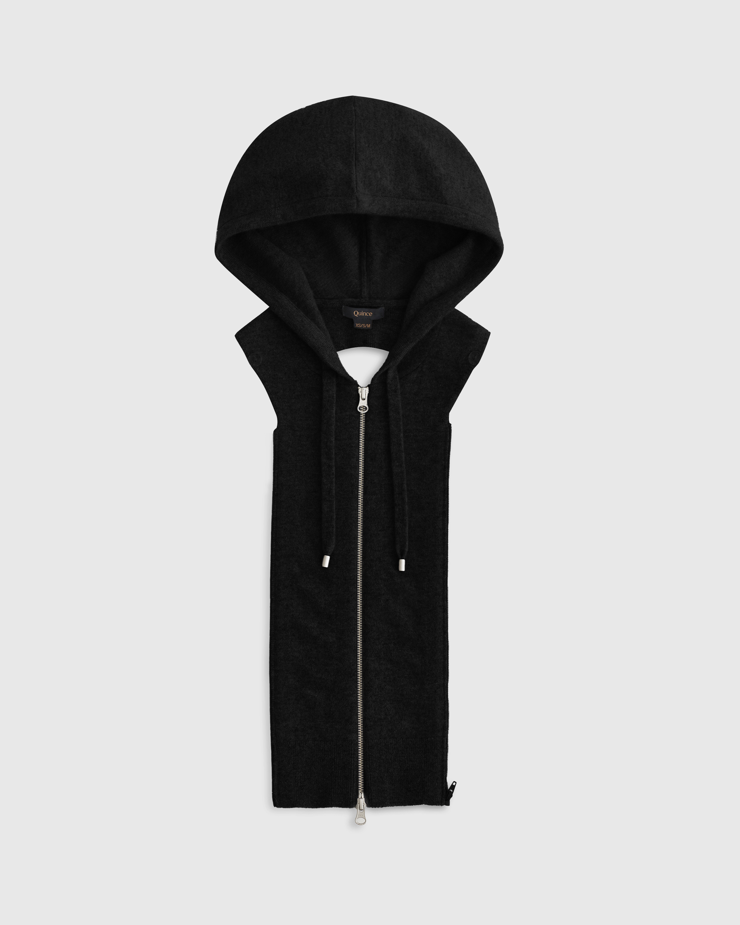 Quince Women's 100% Mongolian Cashmere Hoodie Blazer Insert In Black