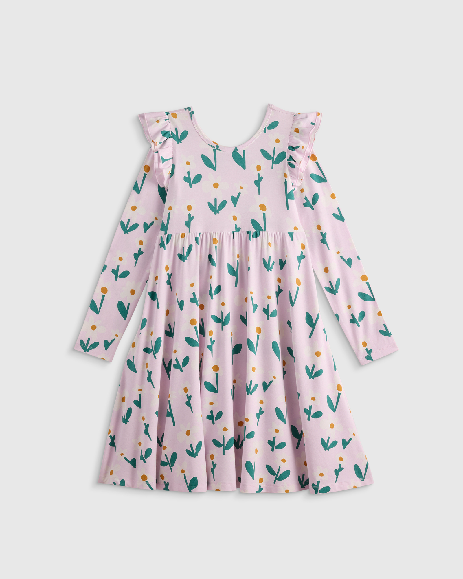 Bamboo Long Sleeve Flutter Twirl Dress - Kid - thumbnail 3