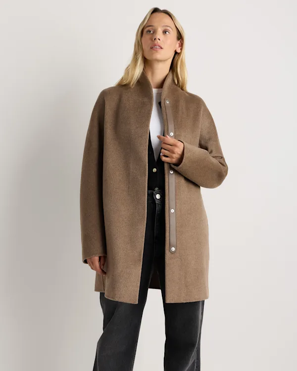 100% Mongolian Cashmere Double-Faced Cocoon Coat