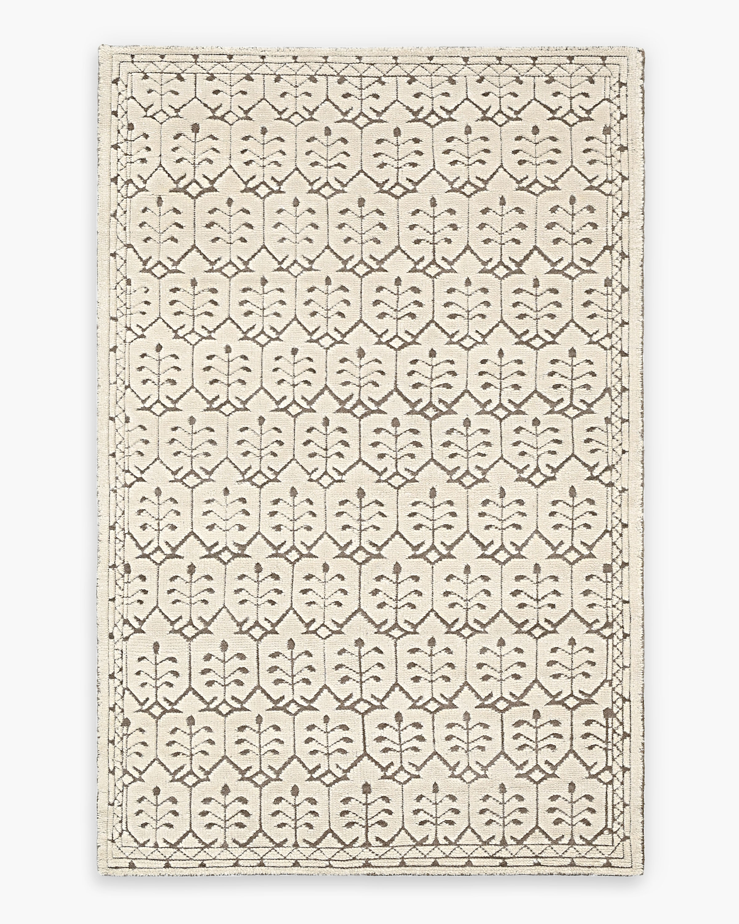 Quince Rhea Hand-knotted Wool Rug In Ivory