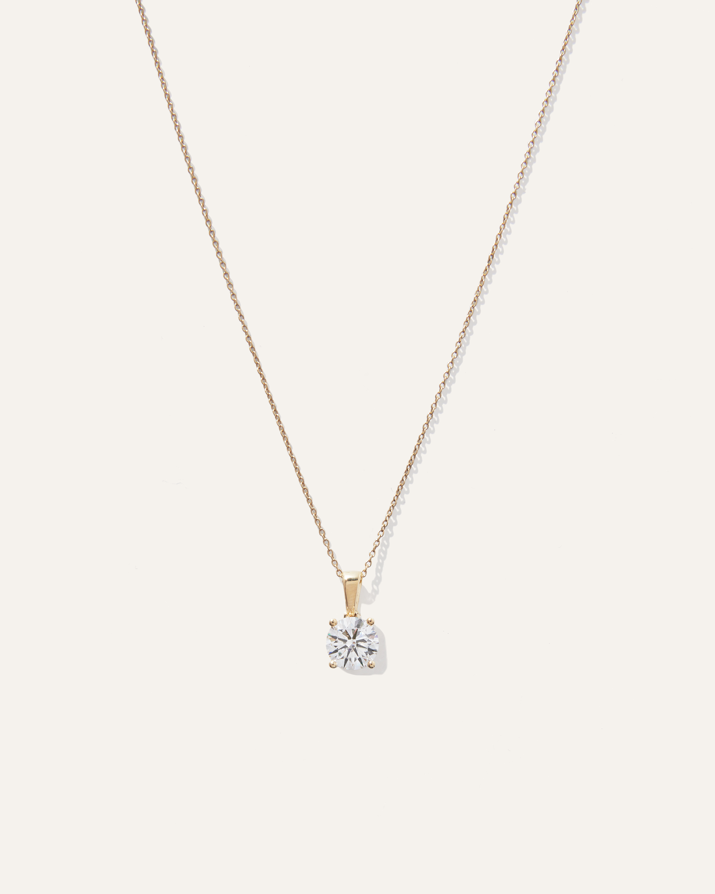 Quince Women's 14k Gold Lab Grown Diamond Solitaire Necklace