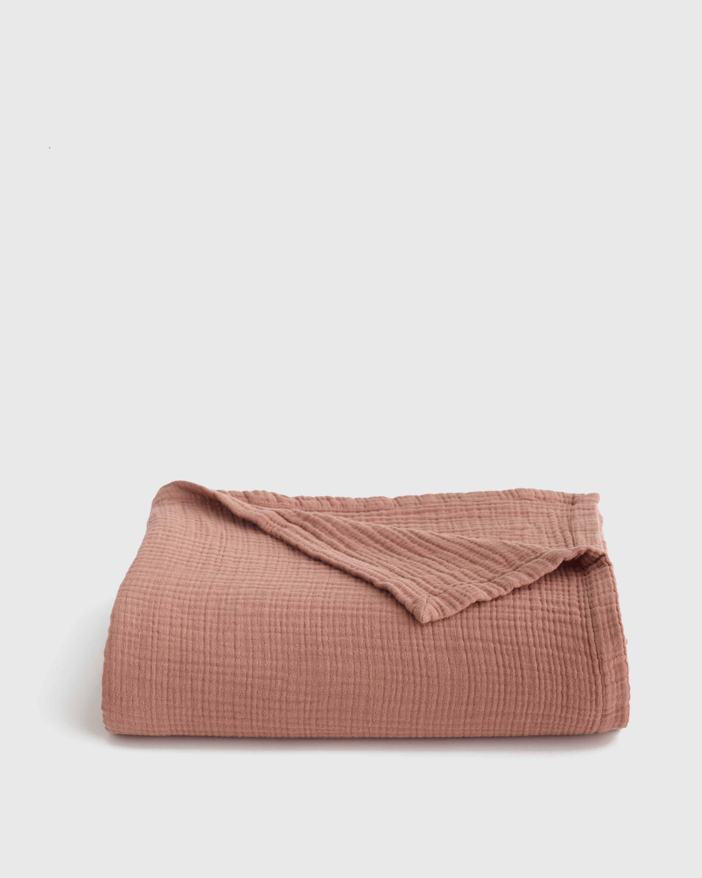 Organic Cotton Gauze Blanket - Clay, King/Cal King
