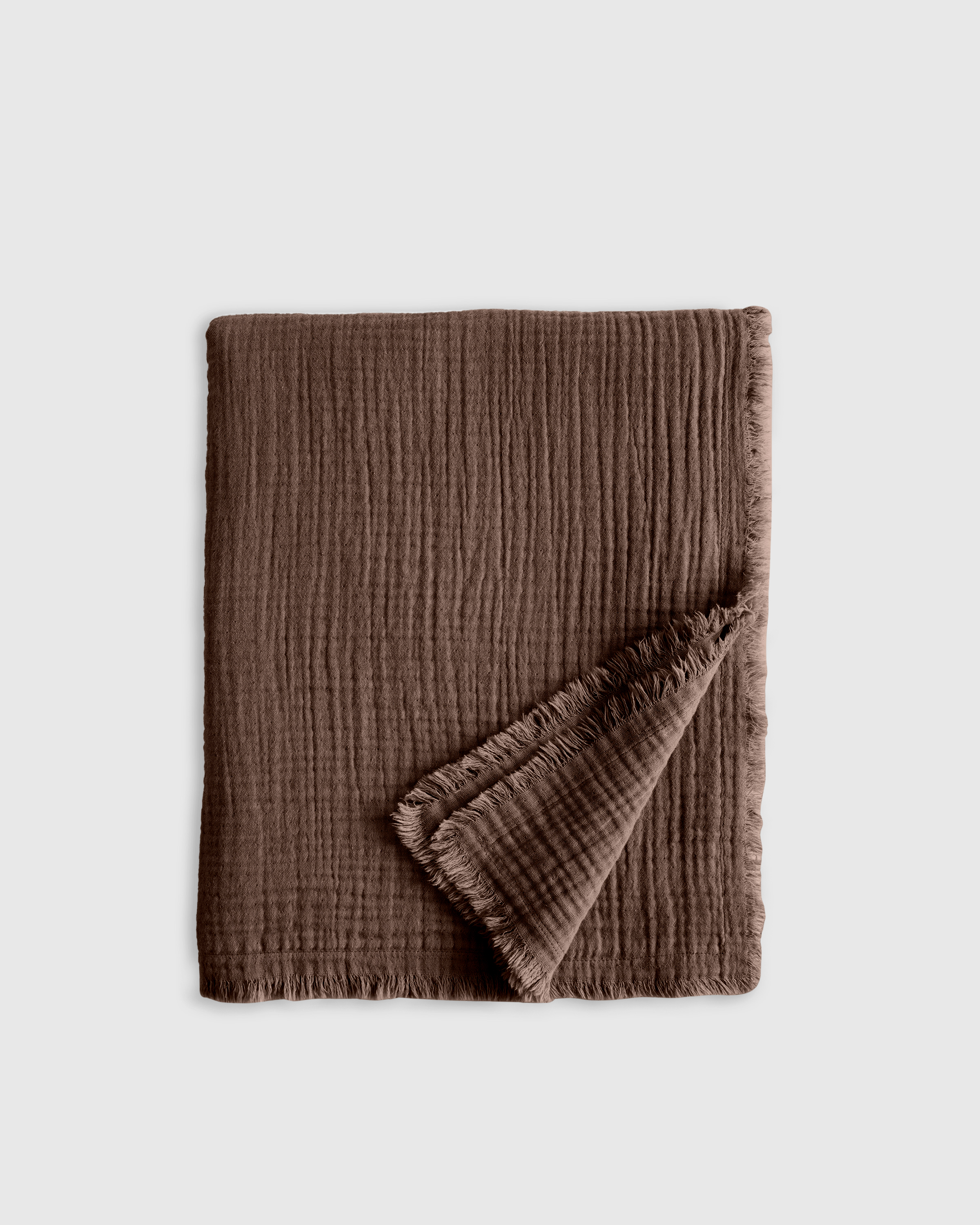 Organic Airy Gauze Throw - Chocolate