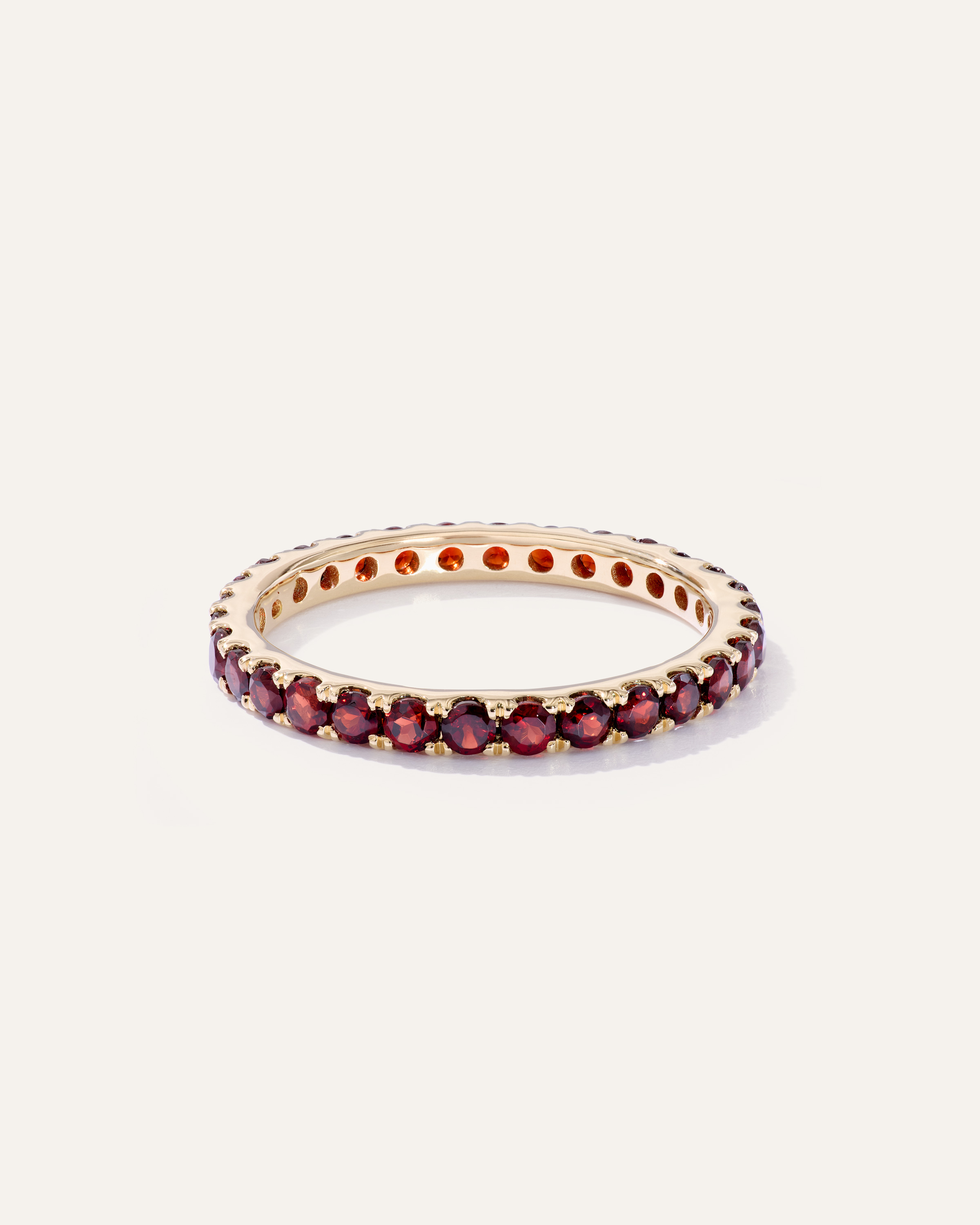 14K Gold Gemstone Pave Eternity Band