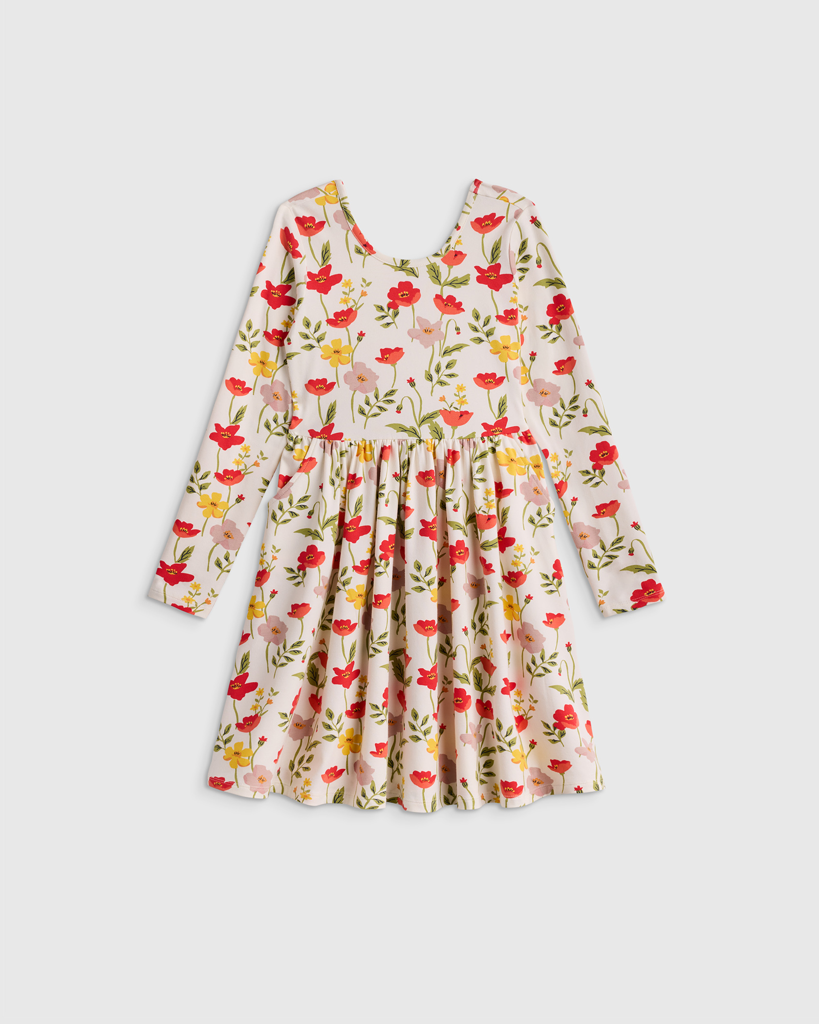 Organic Cotton Long Sleeve Skater Dress - Toddler Girl