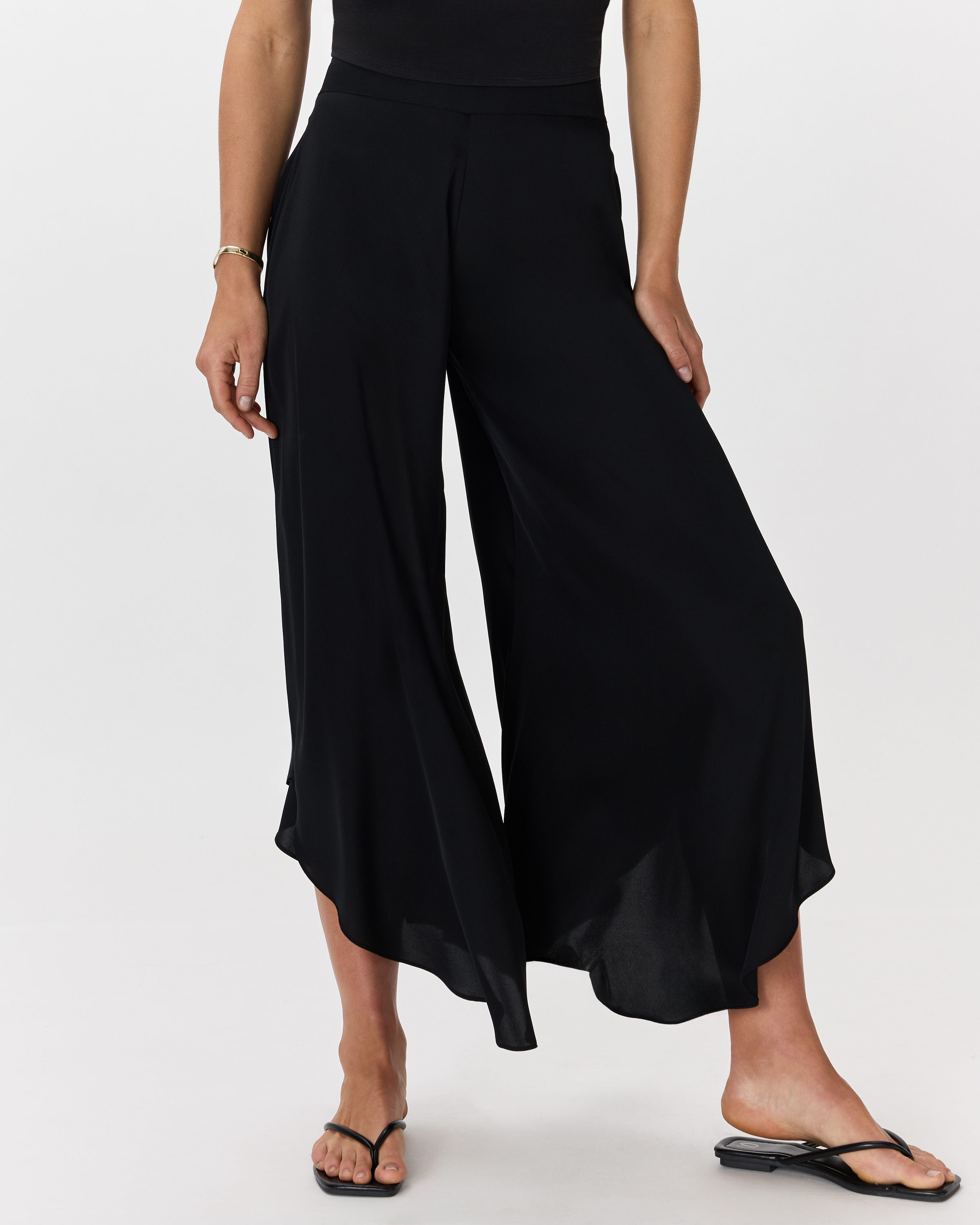 Washable Stretch Silk Palazzo Pants