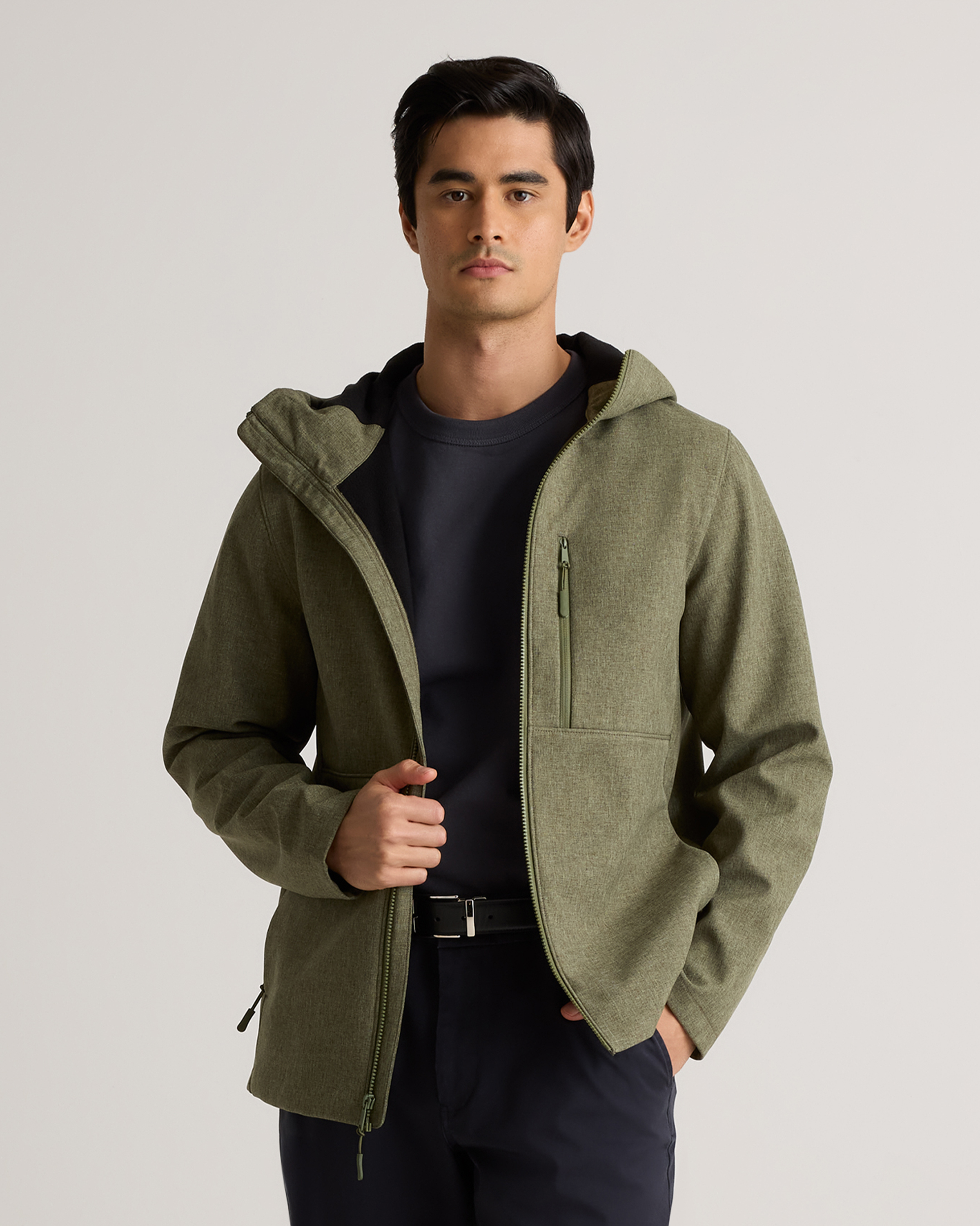 Softshell Fleece-Lined Full-Zip Hooded Jacket