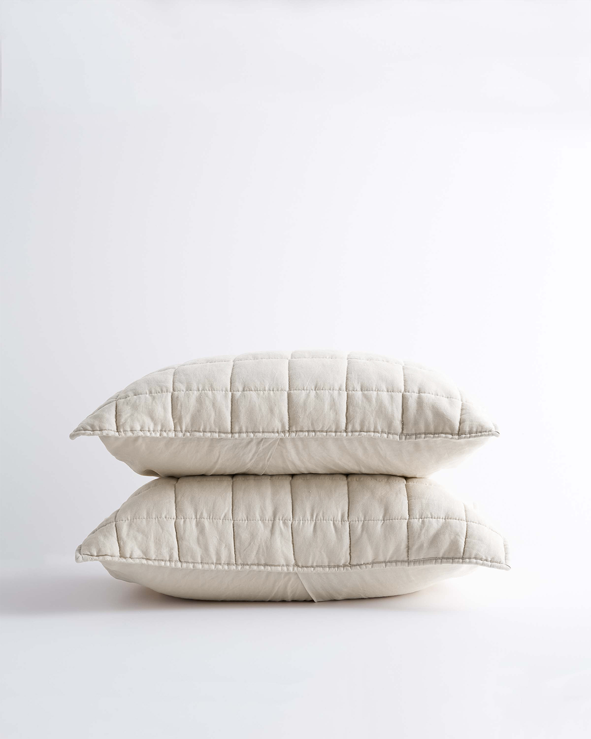 Quince European Linen Quilted Sham Set In White