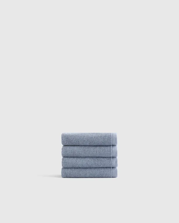 Turkish Ribbed Quick Dry Washcloth (Set of 4)
