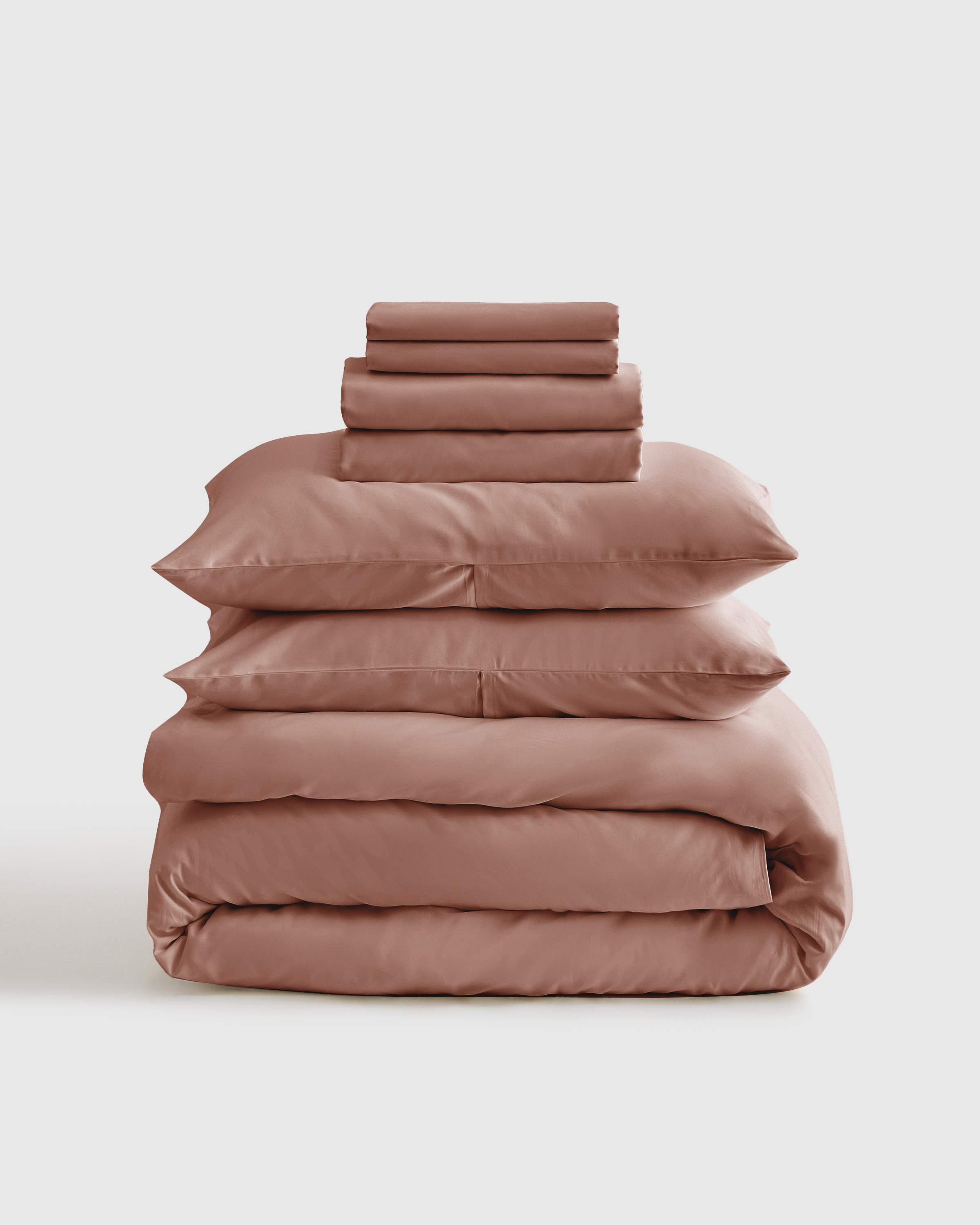 Luxury Organic Sateen Bedding Bundle in Clay