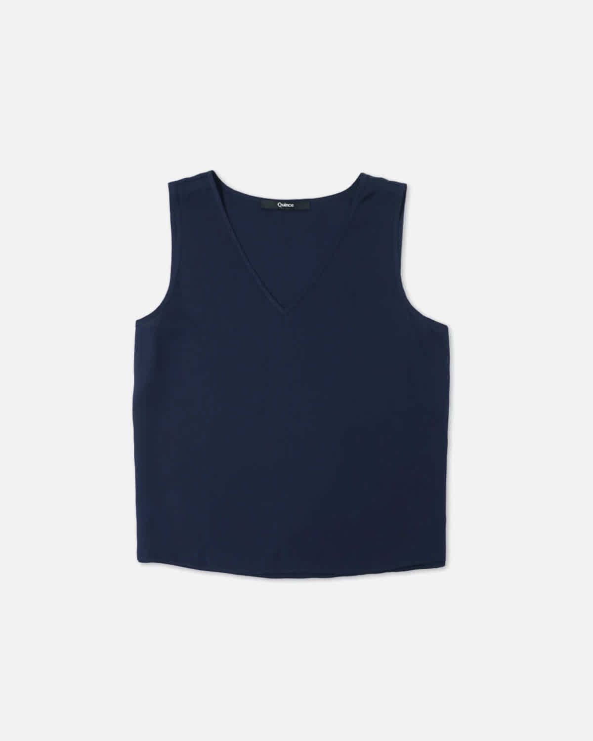 Washable Stretch Silk Tank - Navy - 4