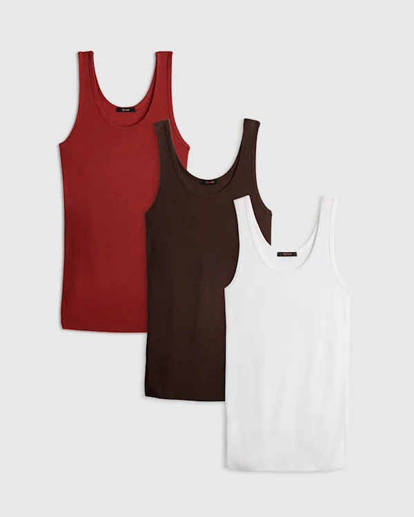 Bamboo Rib Maternity Scoop Neck Tank (3-Pack)