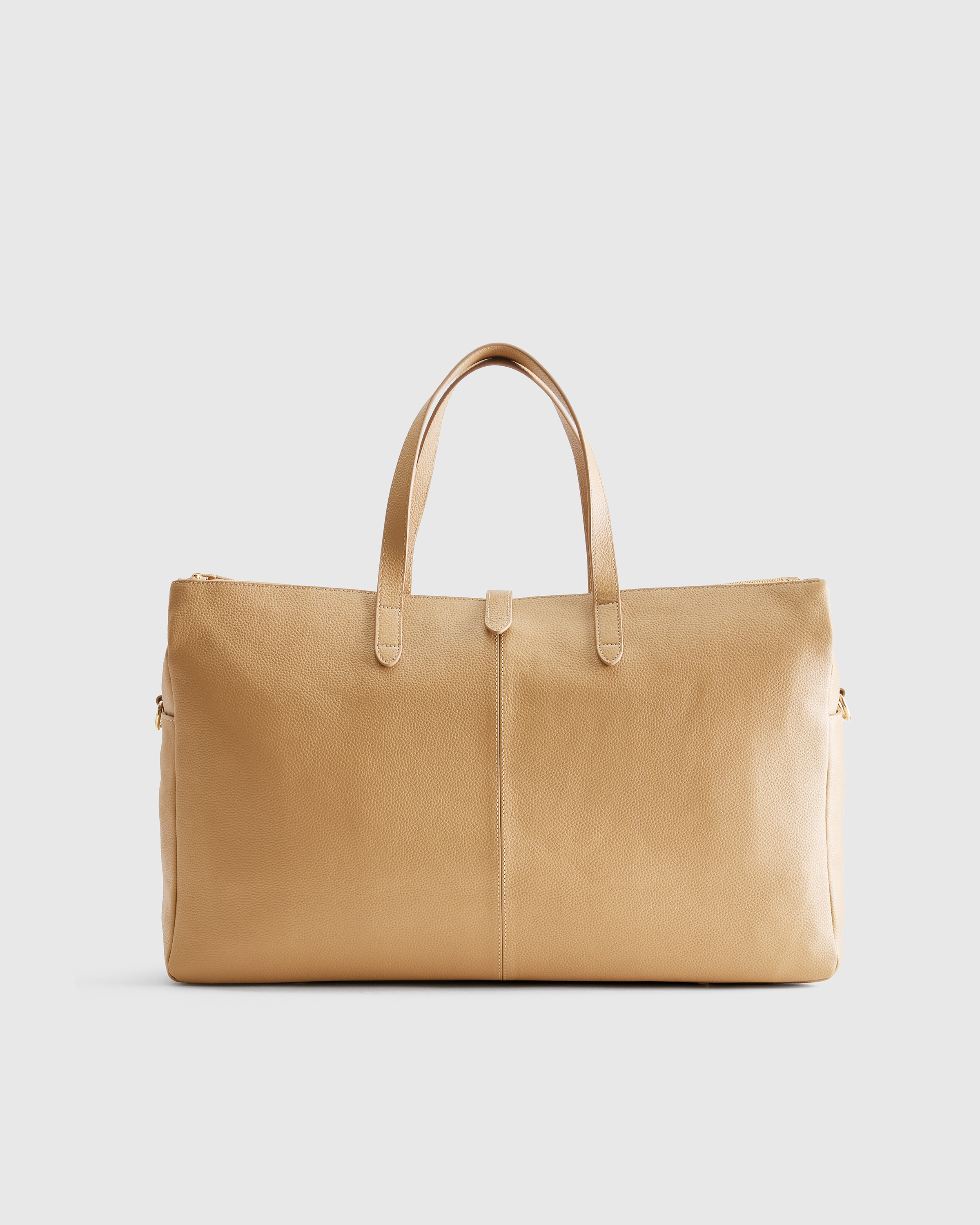 Italian Leather Triple Compartment Weekender in Black