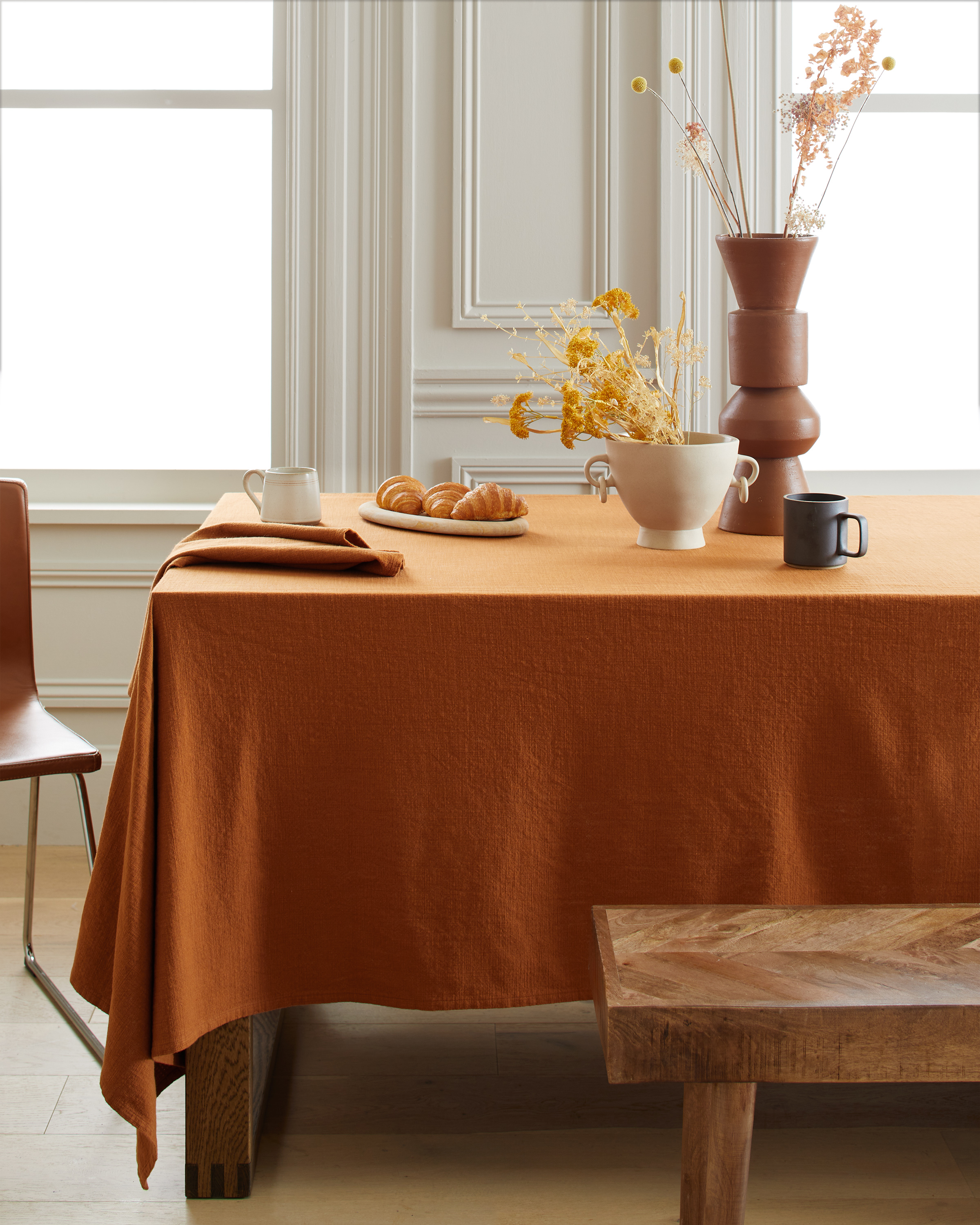 Shop Quince Tablecloth In Terracotta