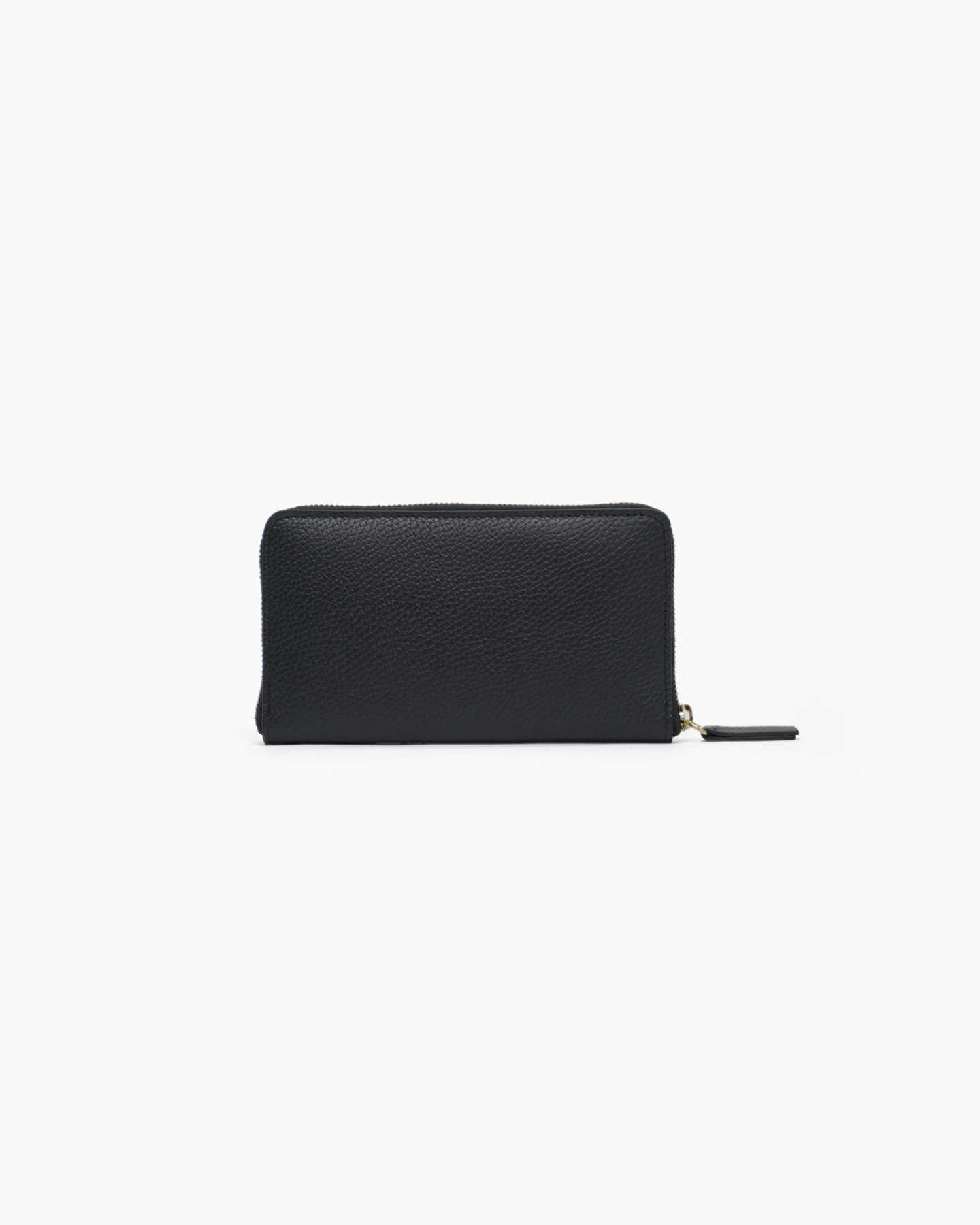 Italian Pebbled Leather Continental Wallet - Black