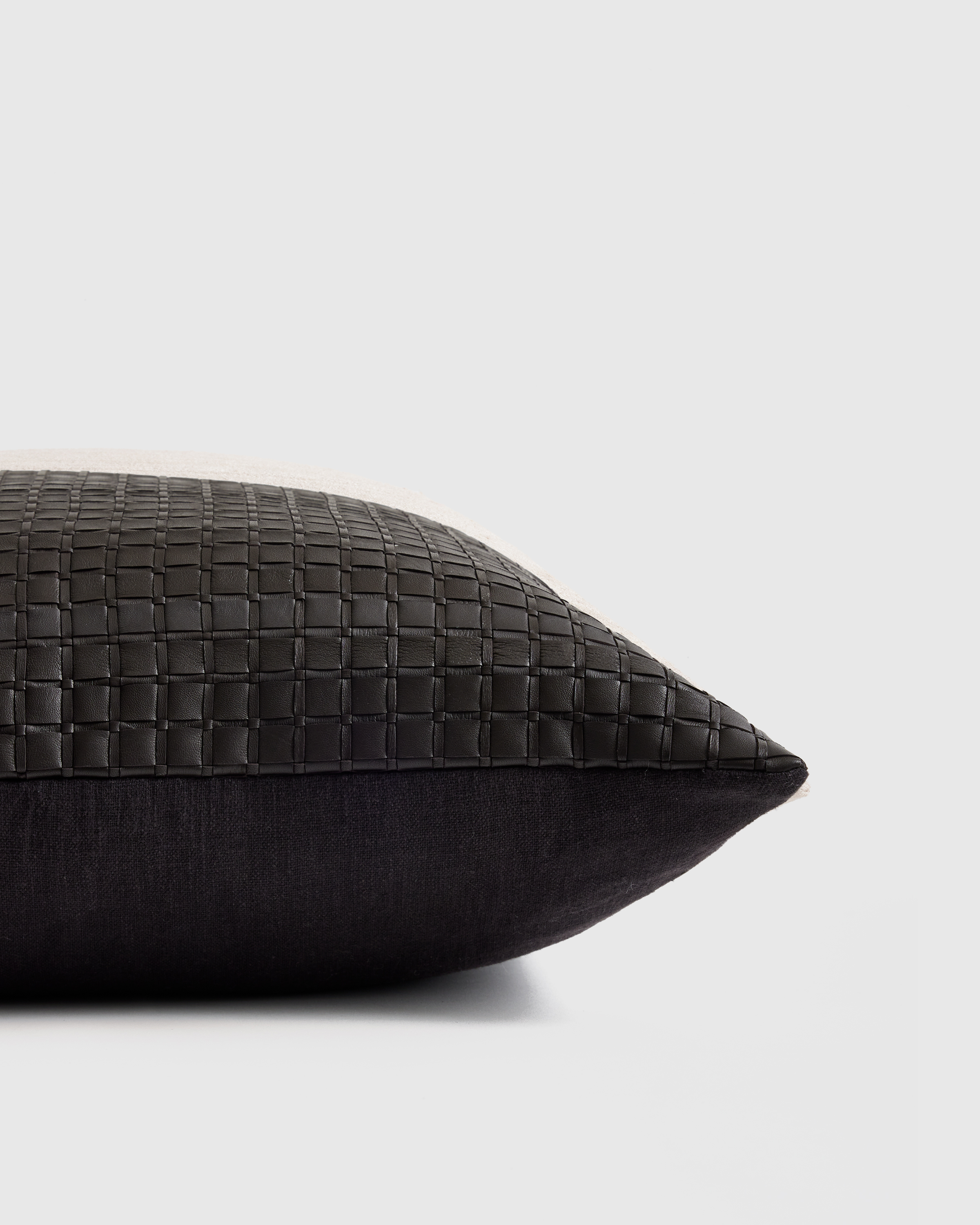 Leather Basketweave Pillow Cover - thumbnail 3