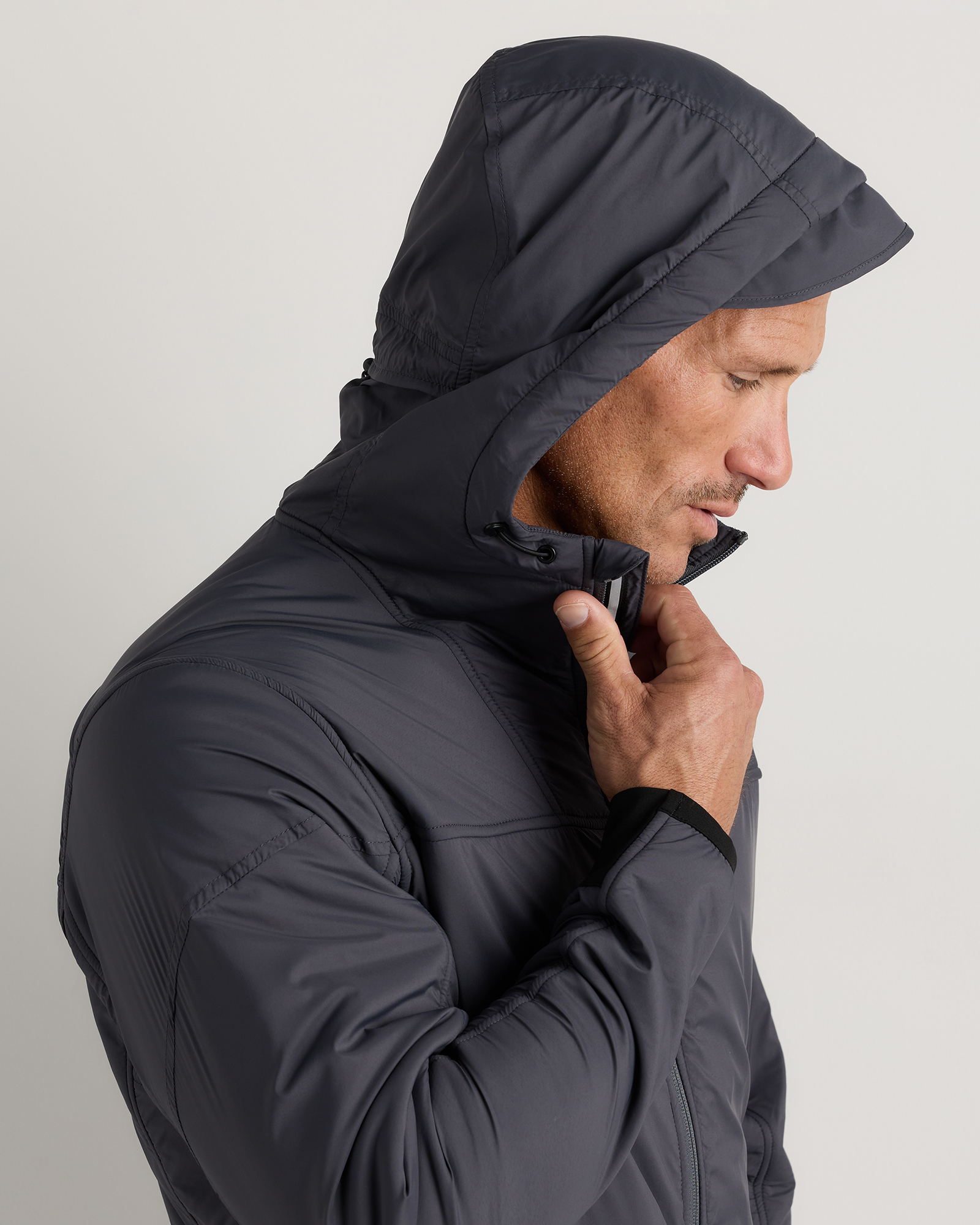 Weather Proof Fleece-Lined Hooded Jacket in Carbon Grey | Quince