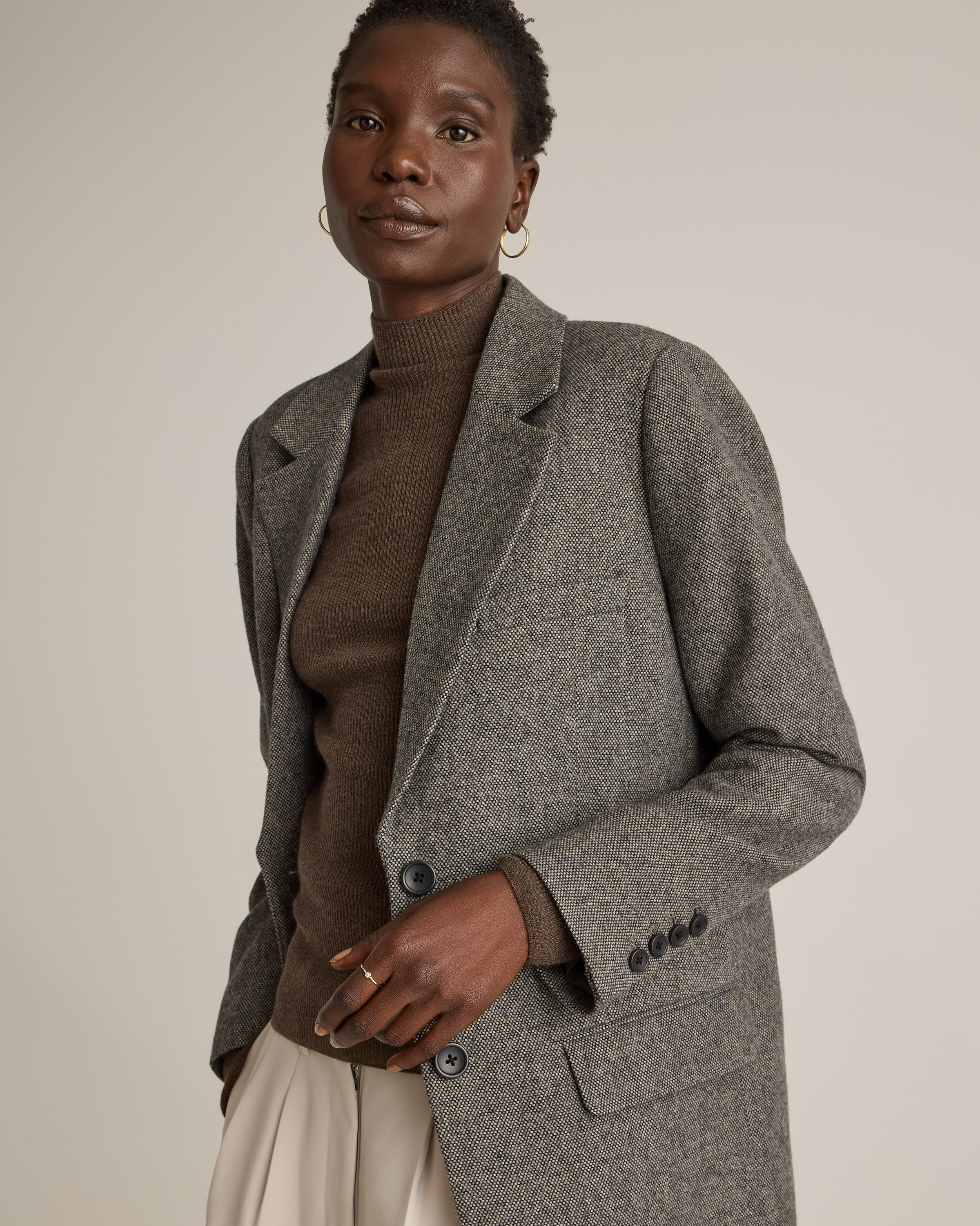 Italian Wool Oversized Blazer - thumbnail 5