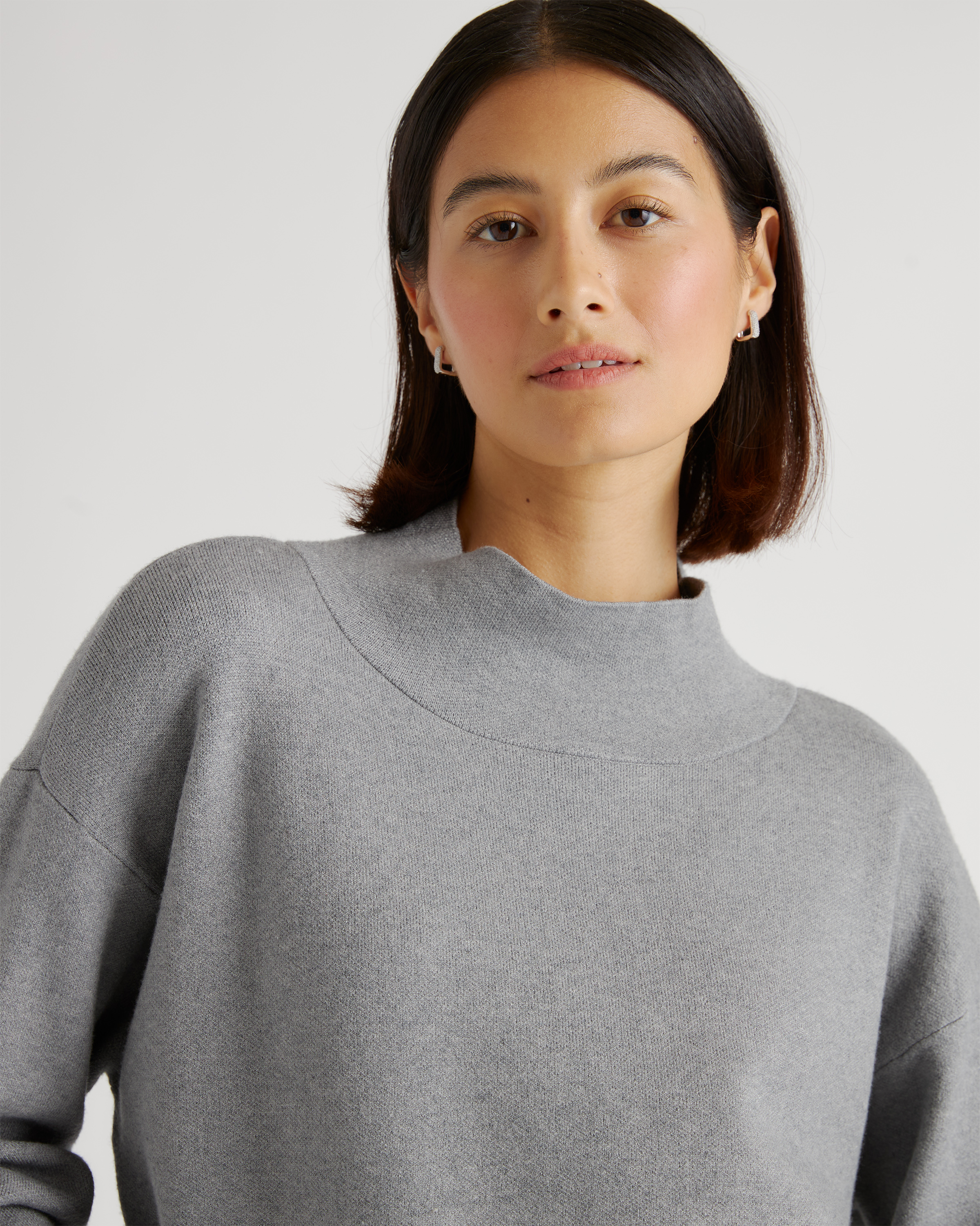 MODAL STRETCH MILANO MOCK NECK ホワイト　XL Eco-Knit Milano Stitch Mock Neck Pullover