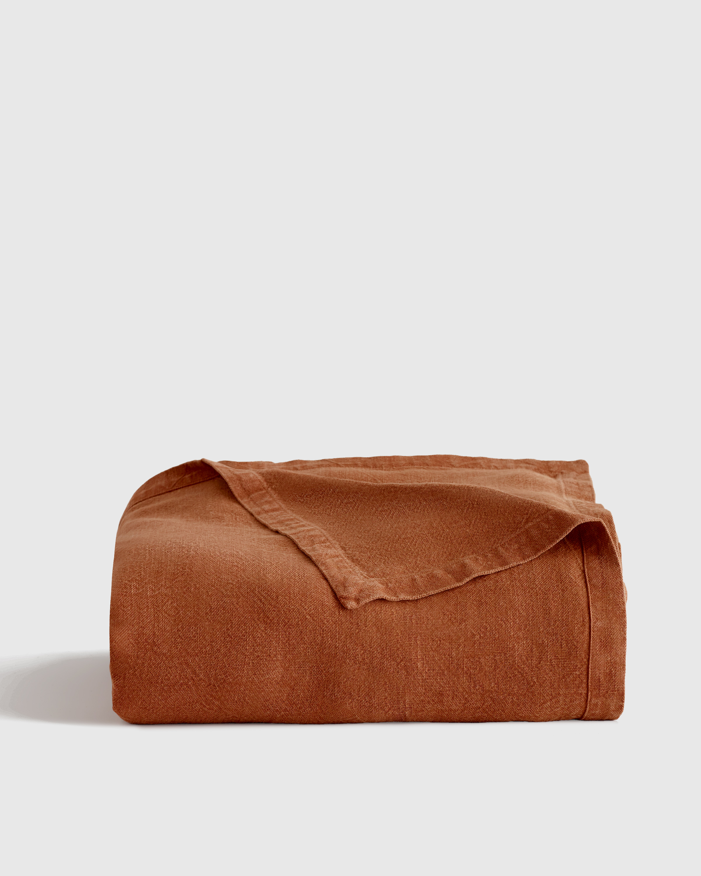 Terracotta Vintage Wash European Linen Bed Cover