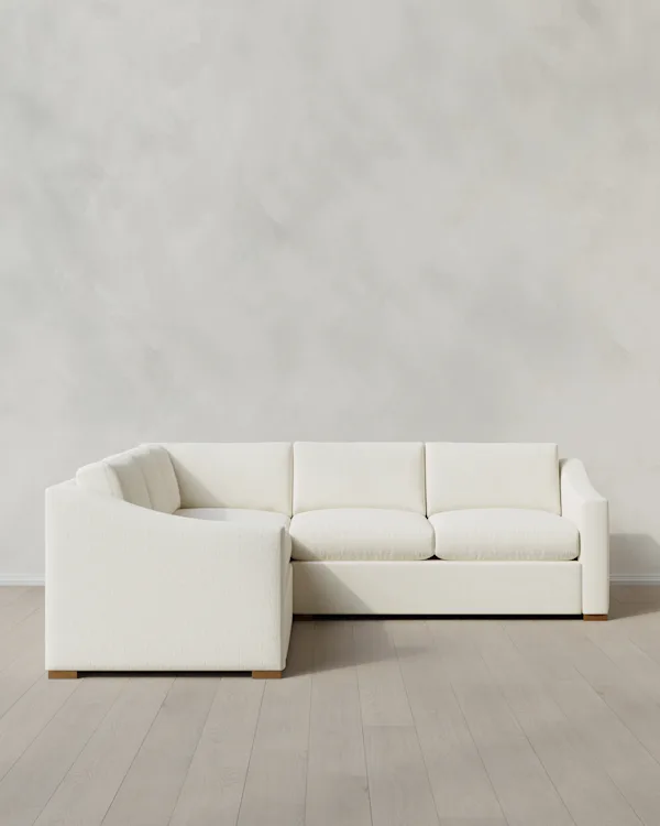 Hollis Slope Arm L Sectional in Performance Chenille Linen Blend