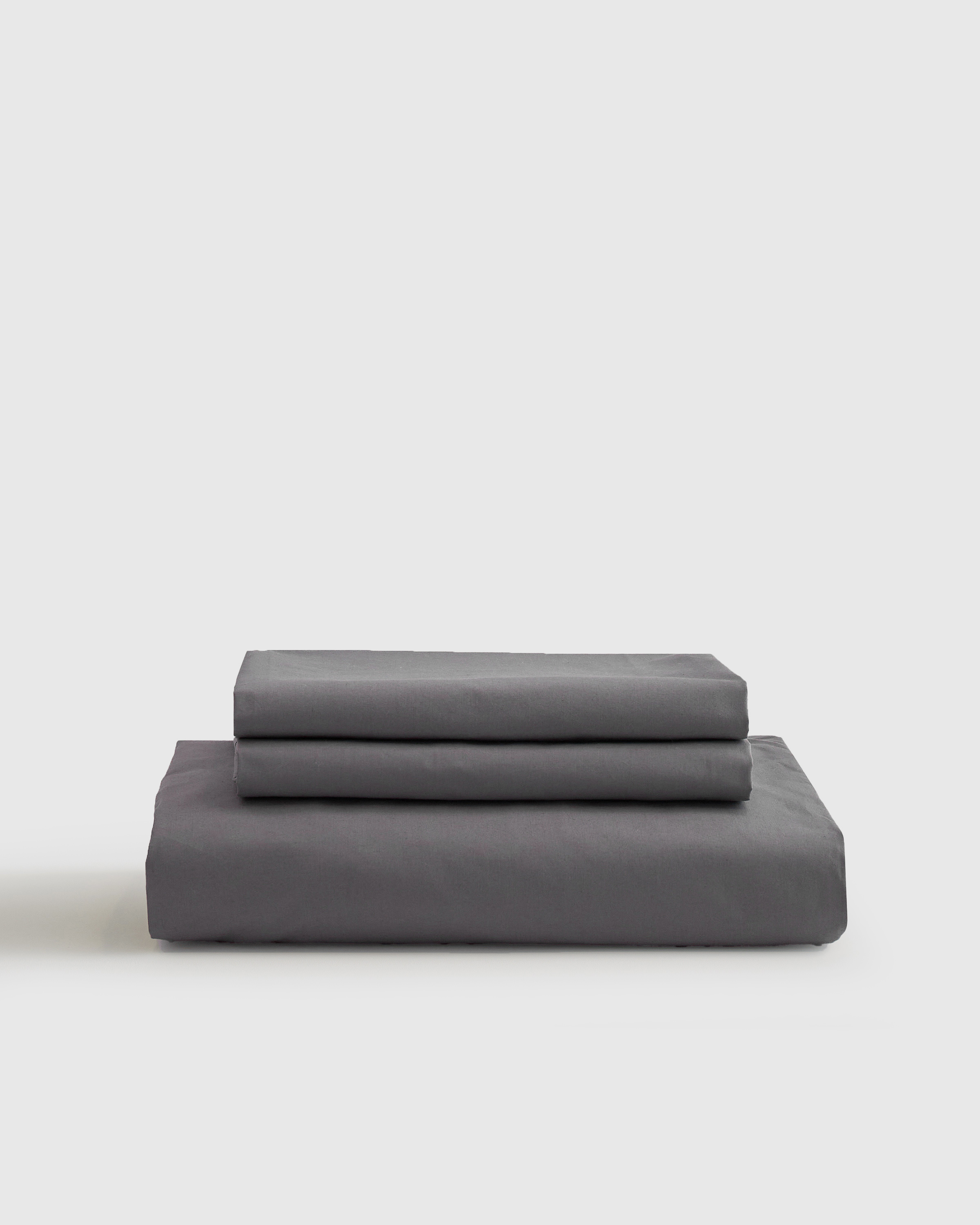 Quince Classic Organic Percale Fitted Sheet Set In Gray