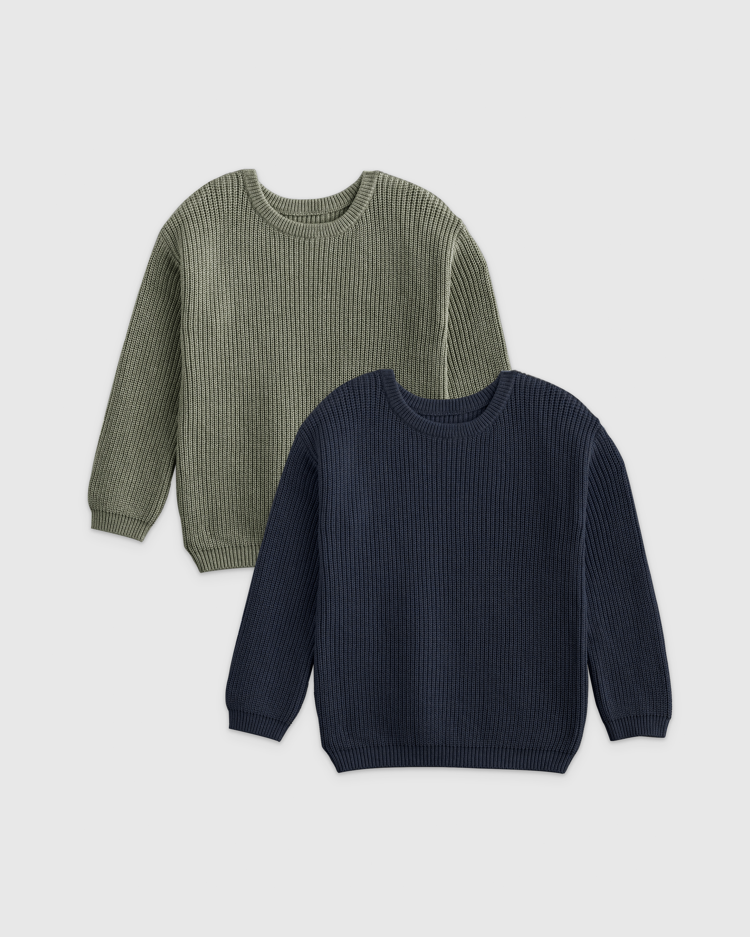 Shop Quince Fisherman Tunic Sweater 2-pack In Agave/navy