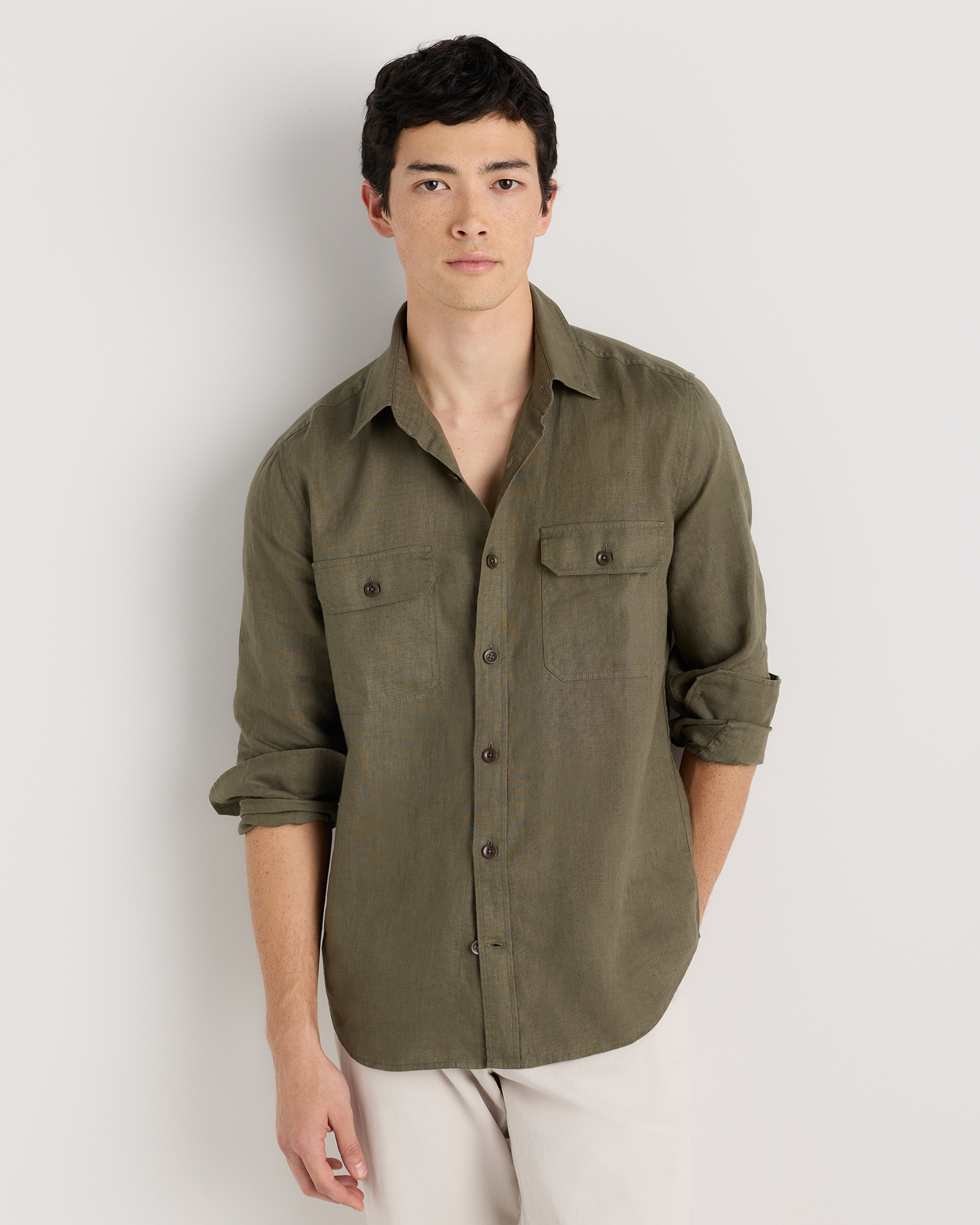 100% European Linen Utility Shirt