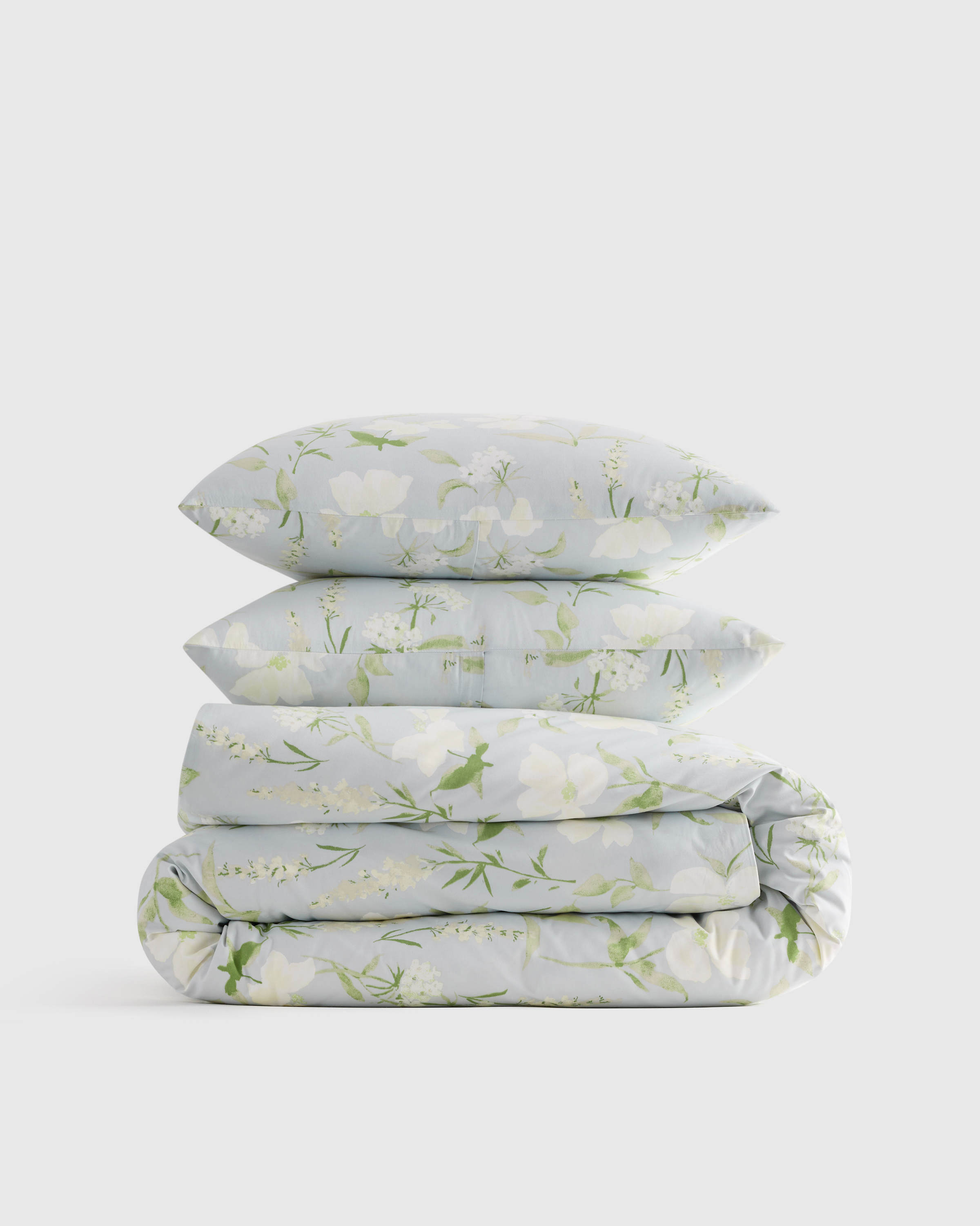 Organic Crisp Percale Floral Duvet Cover Set | Quince (Twin) by Quince