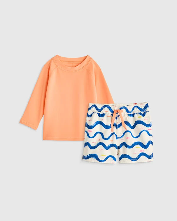 Swim Trunk and Rash Guard Set
