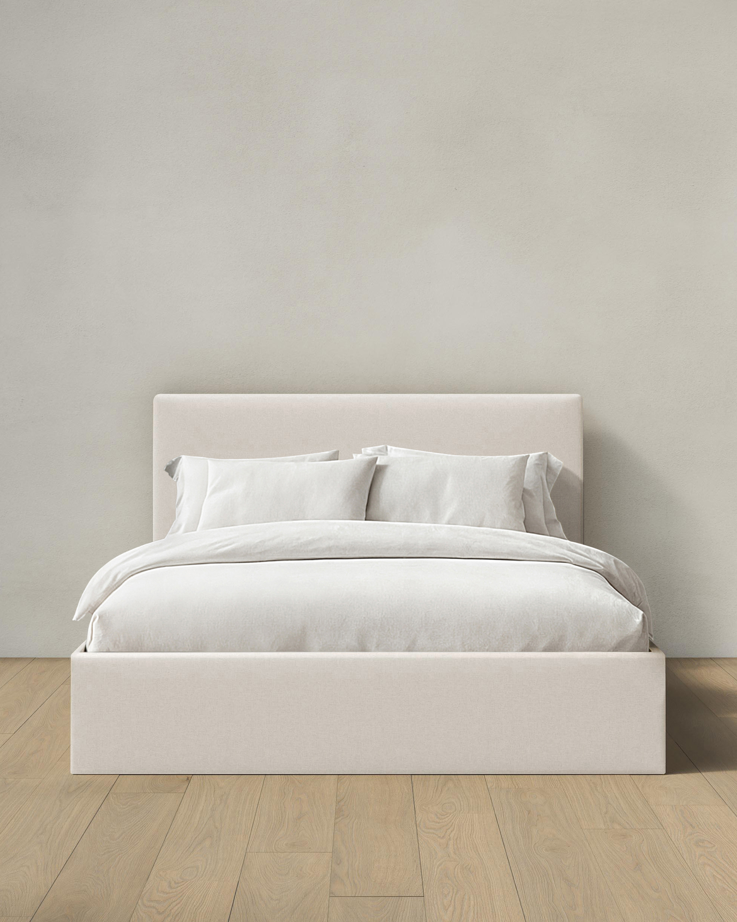 Square Bed in Performance Linen - Queen