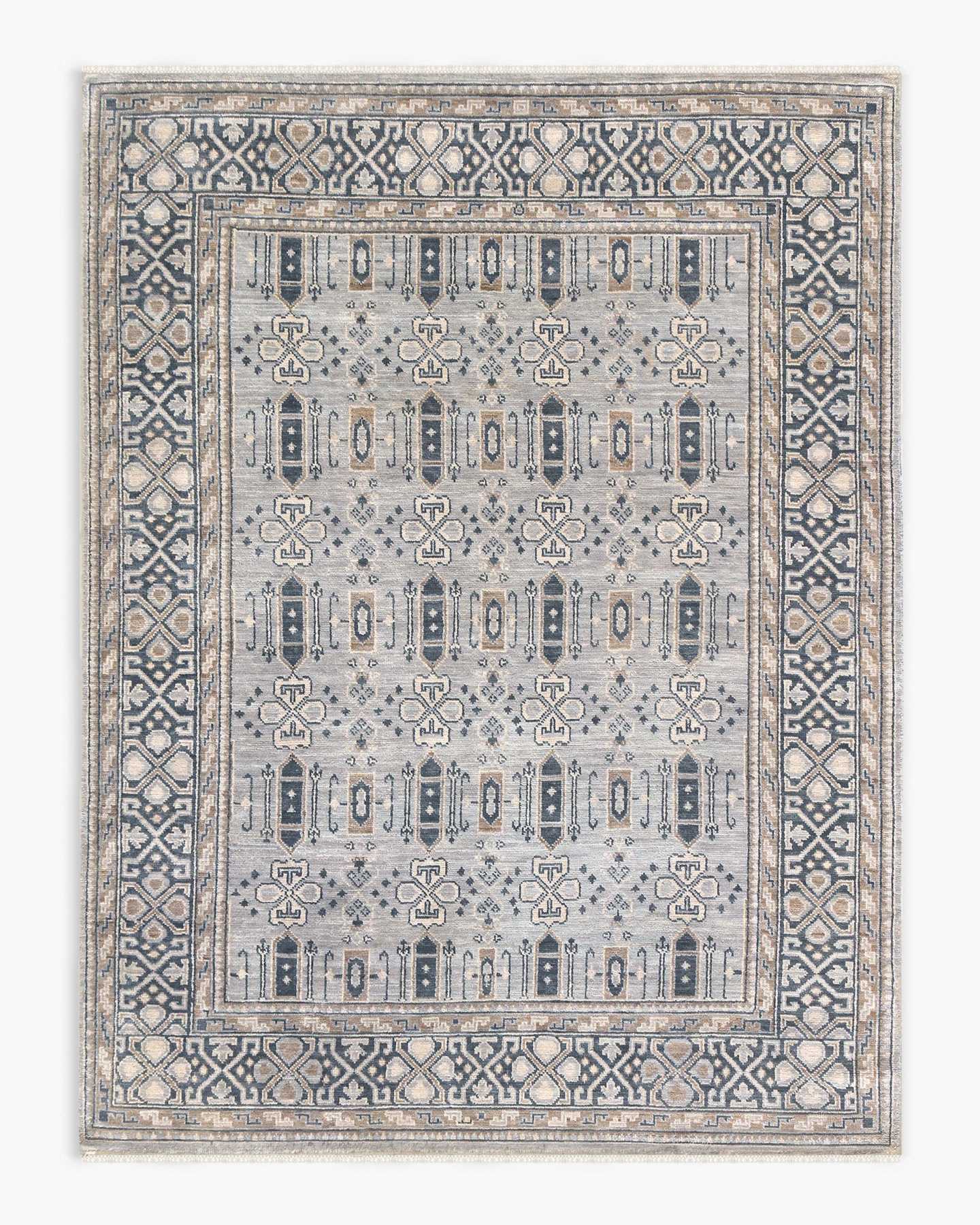 Imogen Hand-Knotted Wool Rug - Grey/Blue