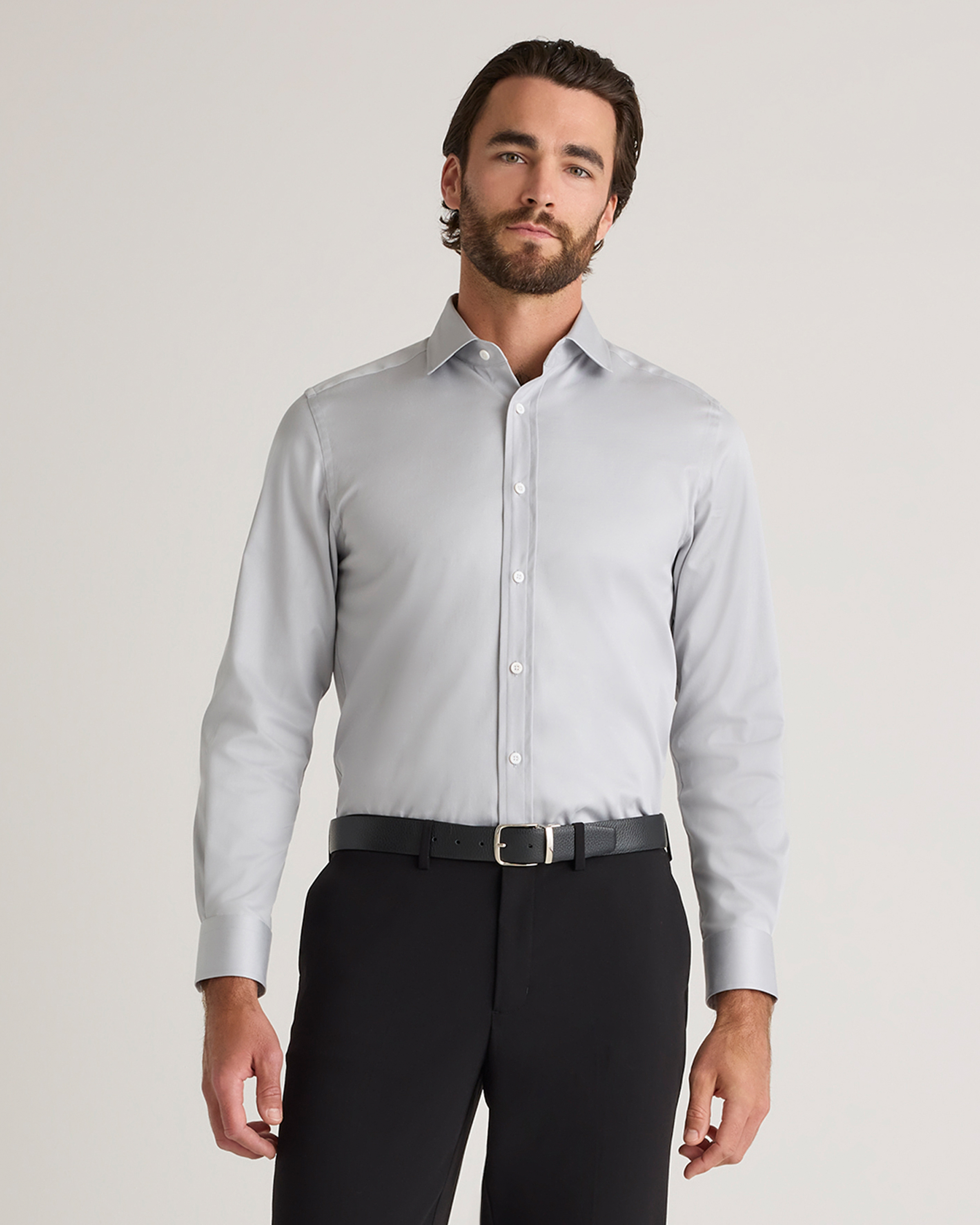 Shop Quince Men's Stretch Twill Dress Shirt In Light Grey