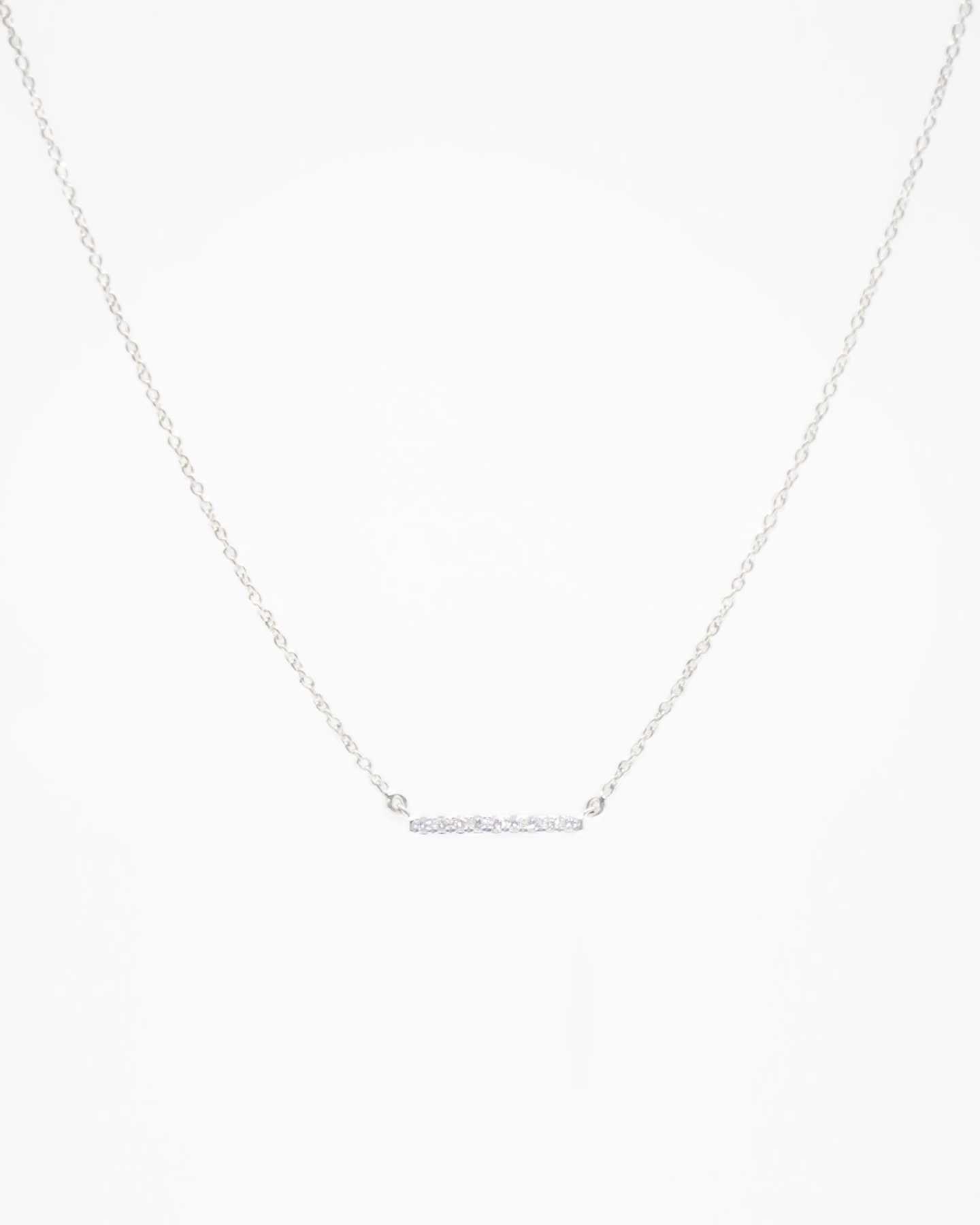 diamond bar necklace in white gold 