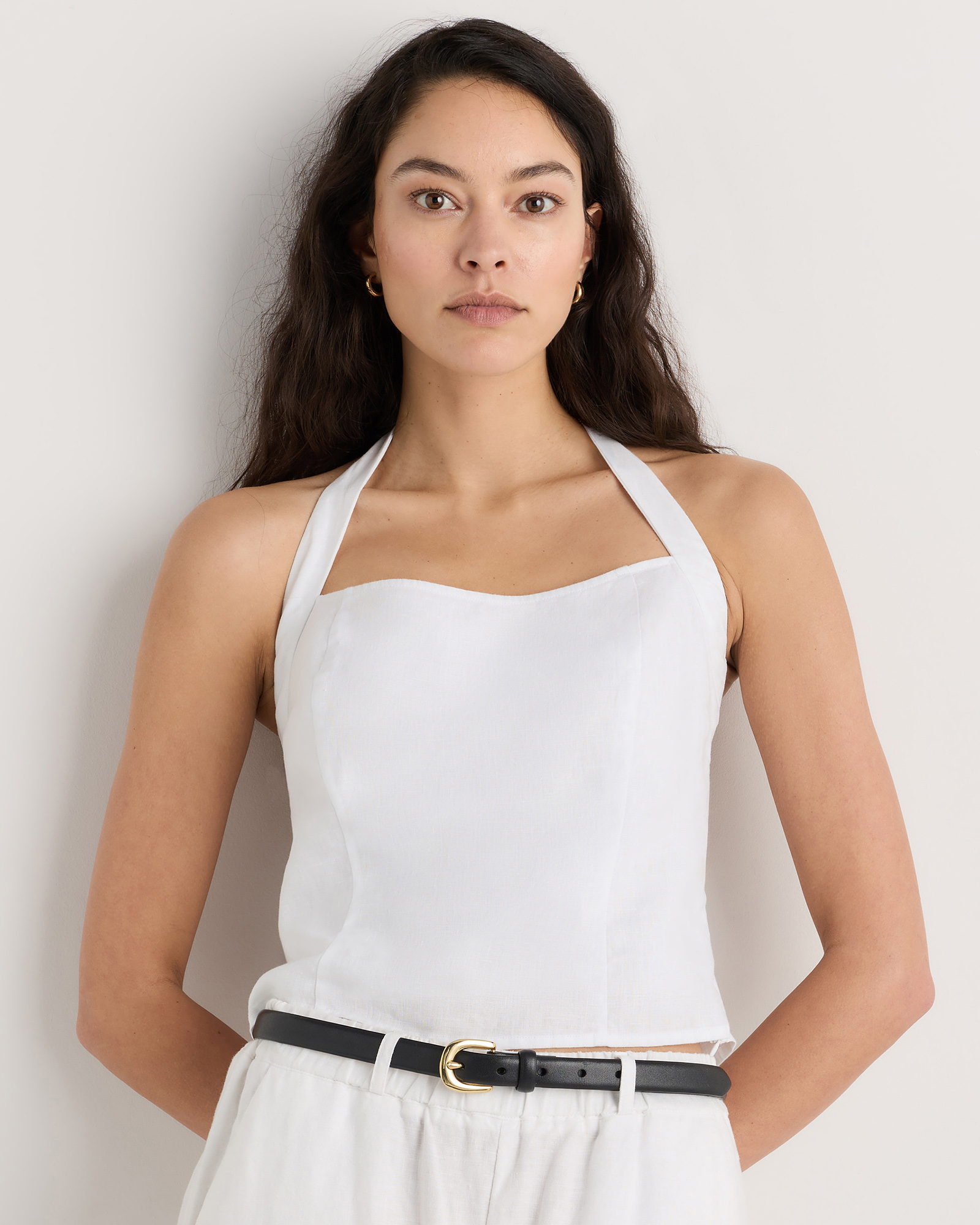 100% European Linen Halter Top