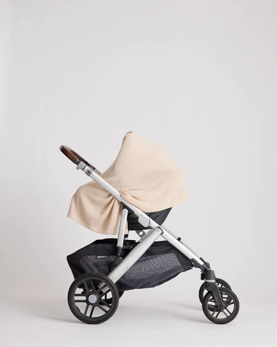W--81 Lightweight Cotton Cashmere Nursing Shawl Oatmeal