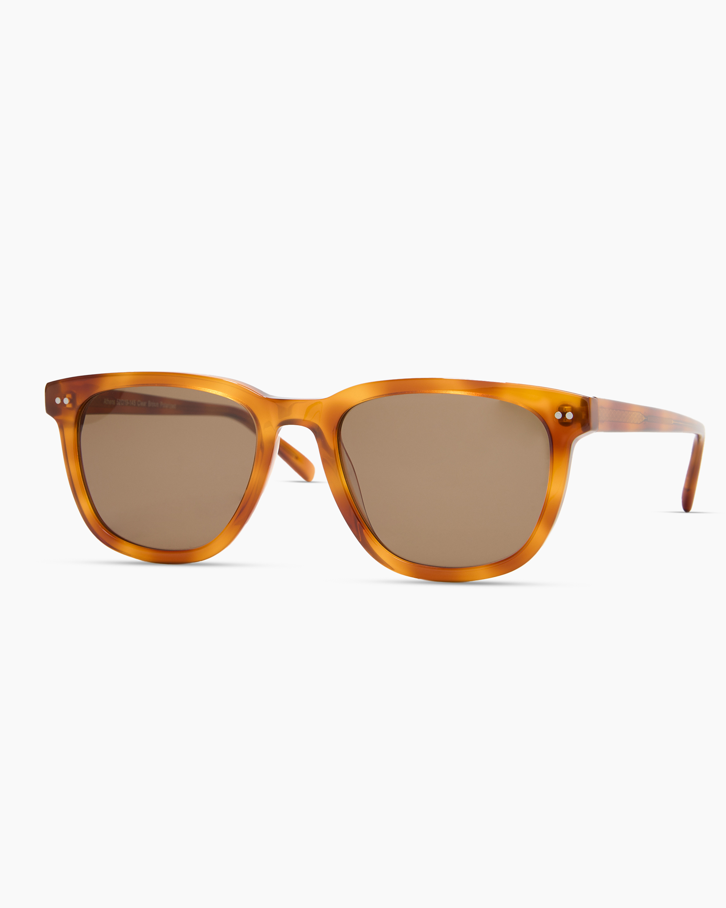 EUC QUINCE Athens Polarized Acetate Sunglasses Clear Brown Brown Lens Modern Athens Polarized Acetate Sunglasses in Clear Taupe with  main image 2