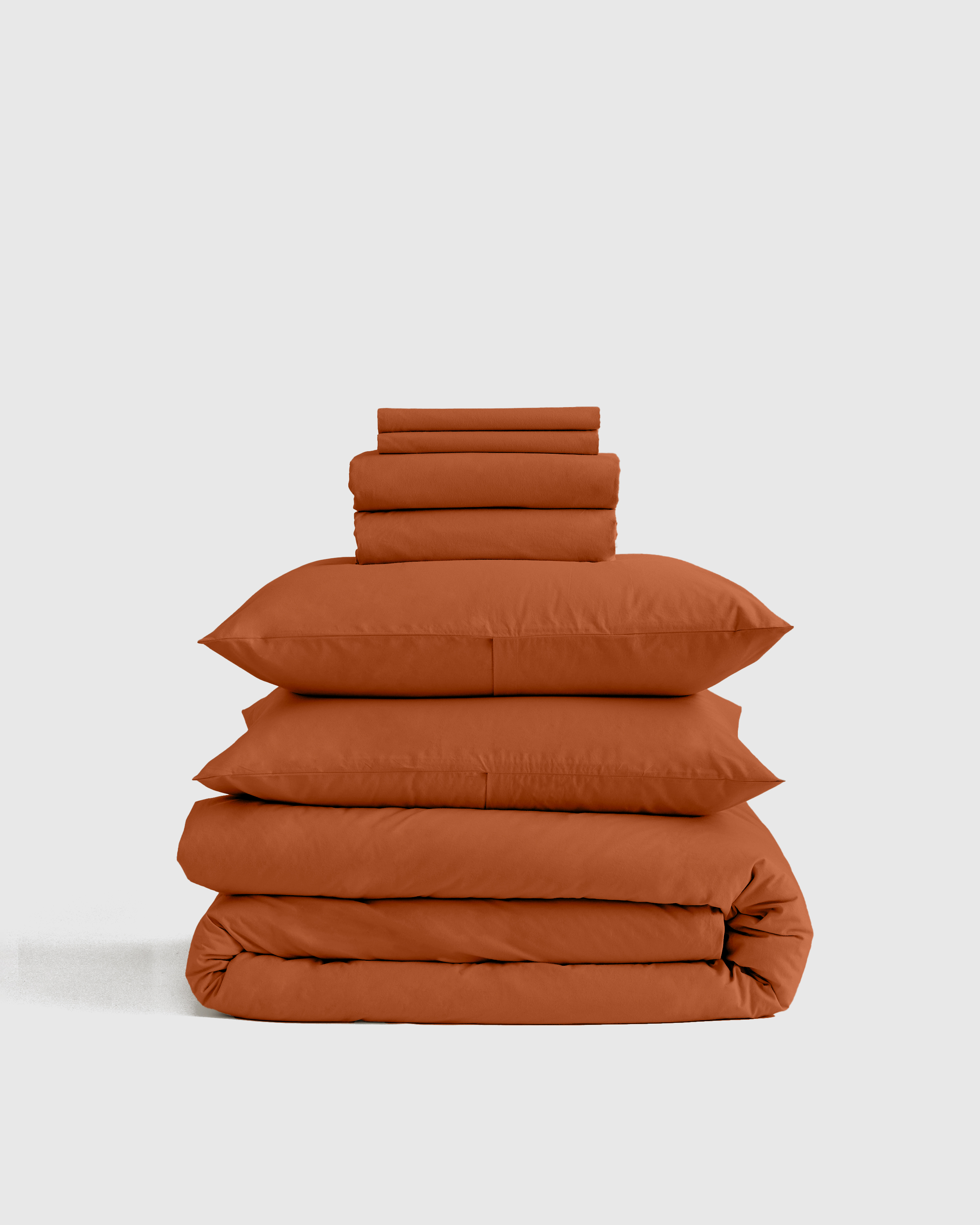 Quince Organic Brushed Cotton Deluxe Bedding Bundle In Terracotta