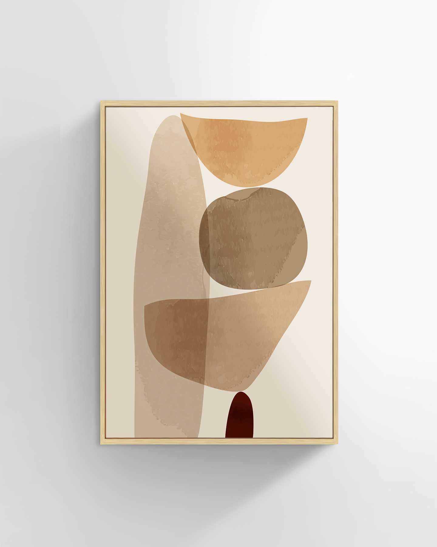 Indra No. 2 Abstract Wall Art - White Oak Wash Wood Frame