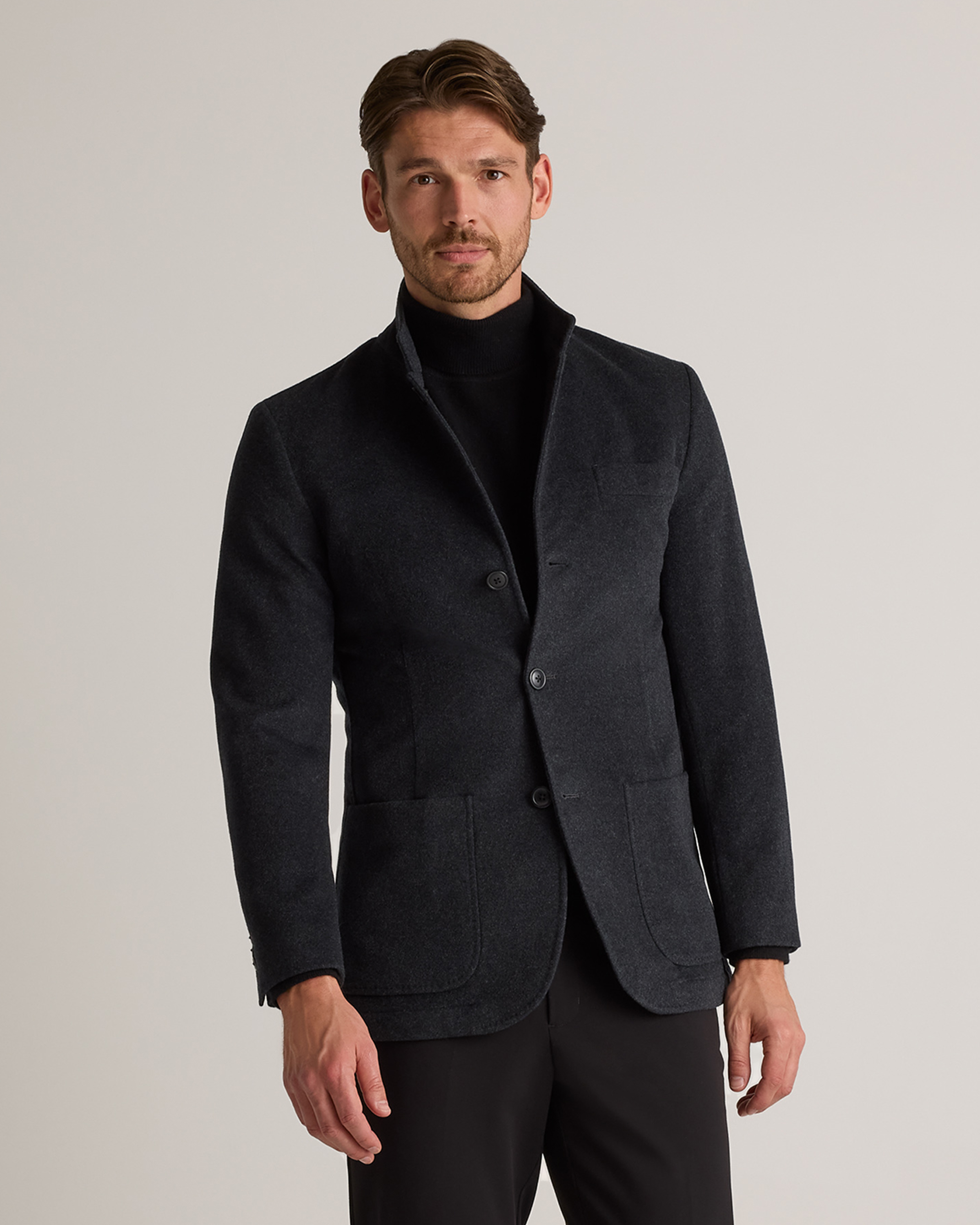 100% Mongolian Cashmere Stand Collar Blazer