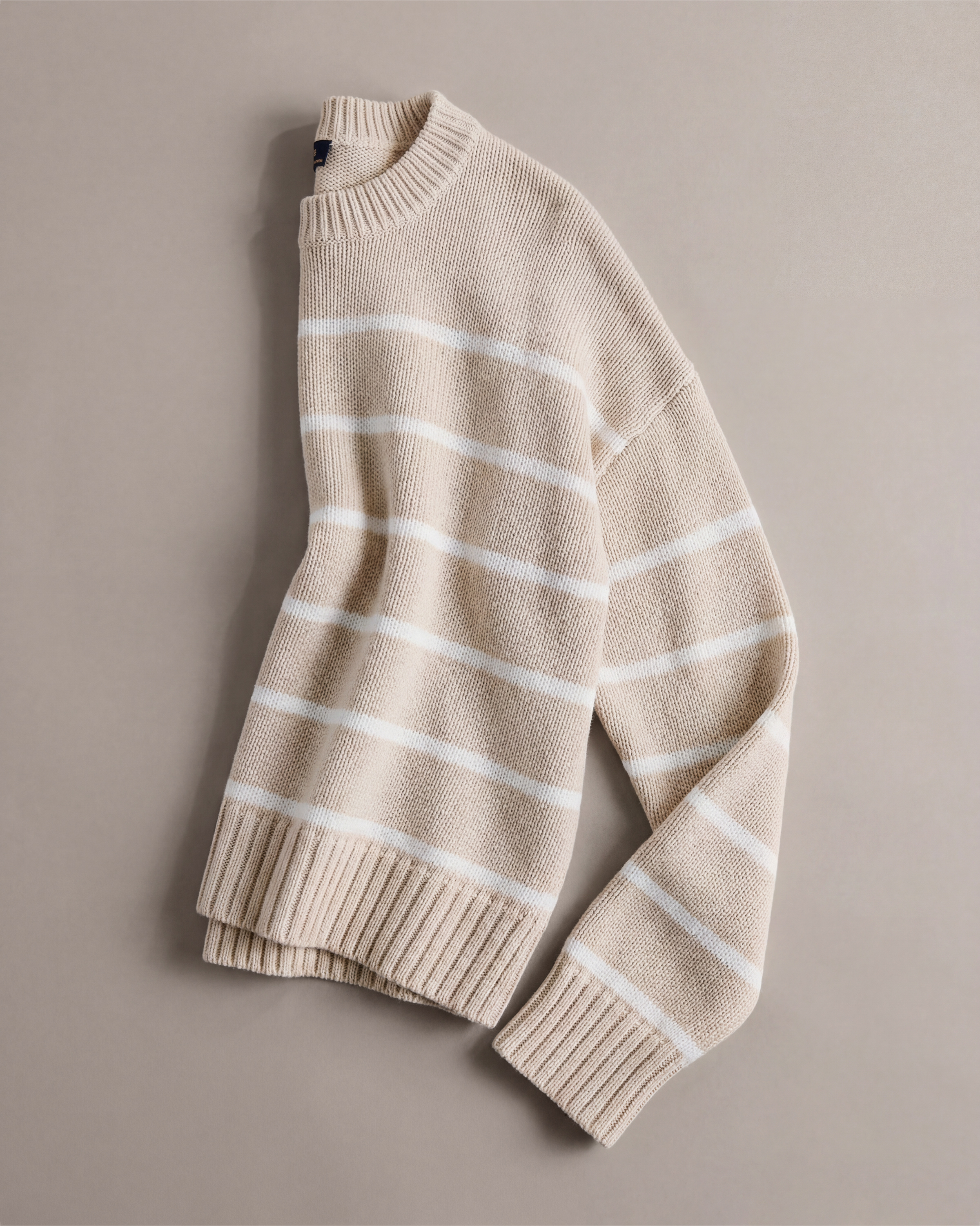 100% Organic Cotton Striped Crew Sweater