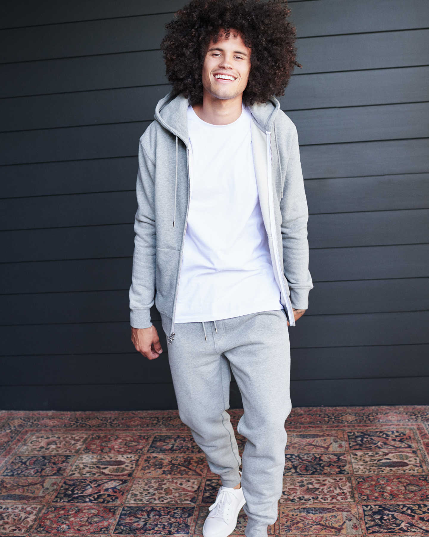 Heavyweight Organic Fleece Full-Zip Hoodie - Heather Grey