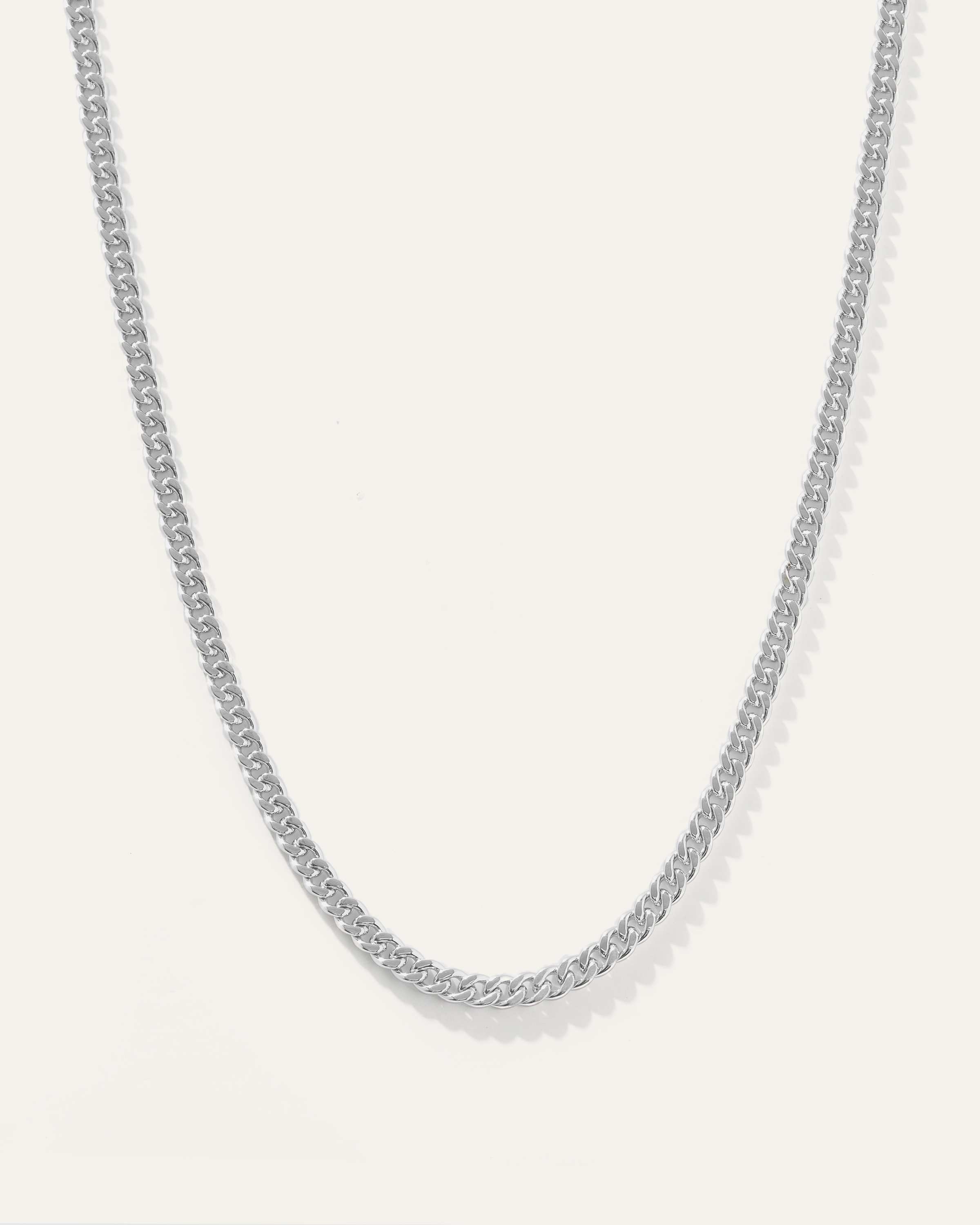 Quince Cuban Curb Chain Necklace In White
