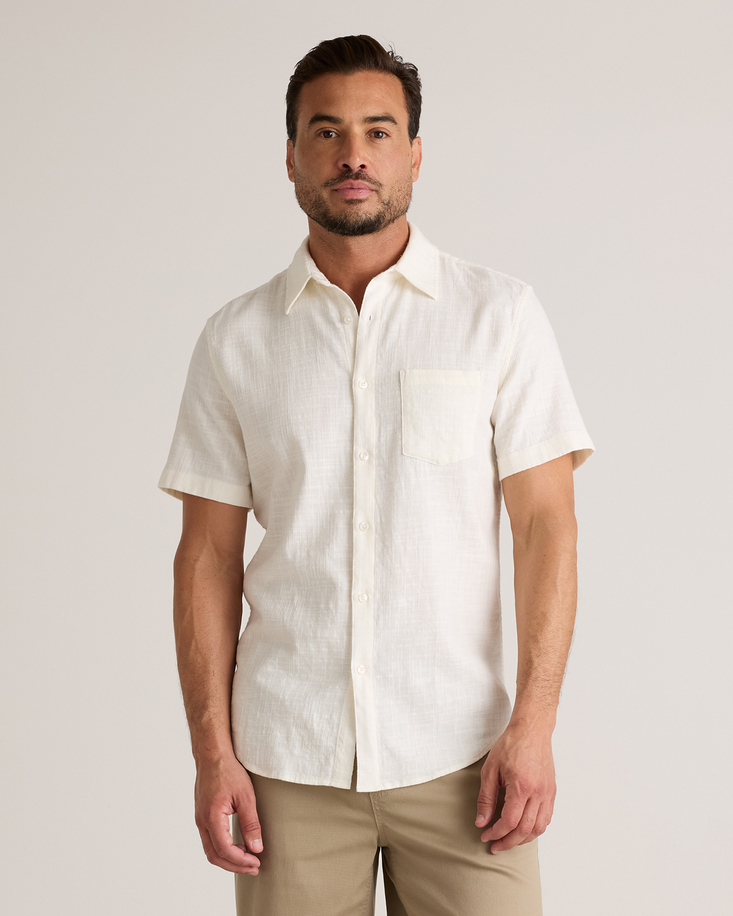 Organic Cotton Stretch Selvage Short Sleeve Shirt