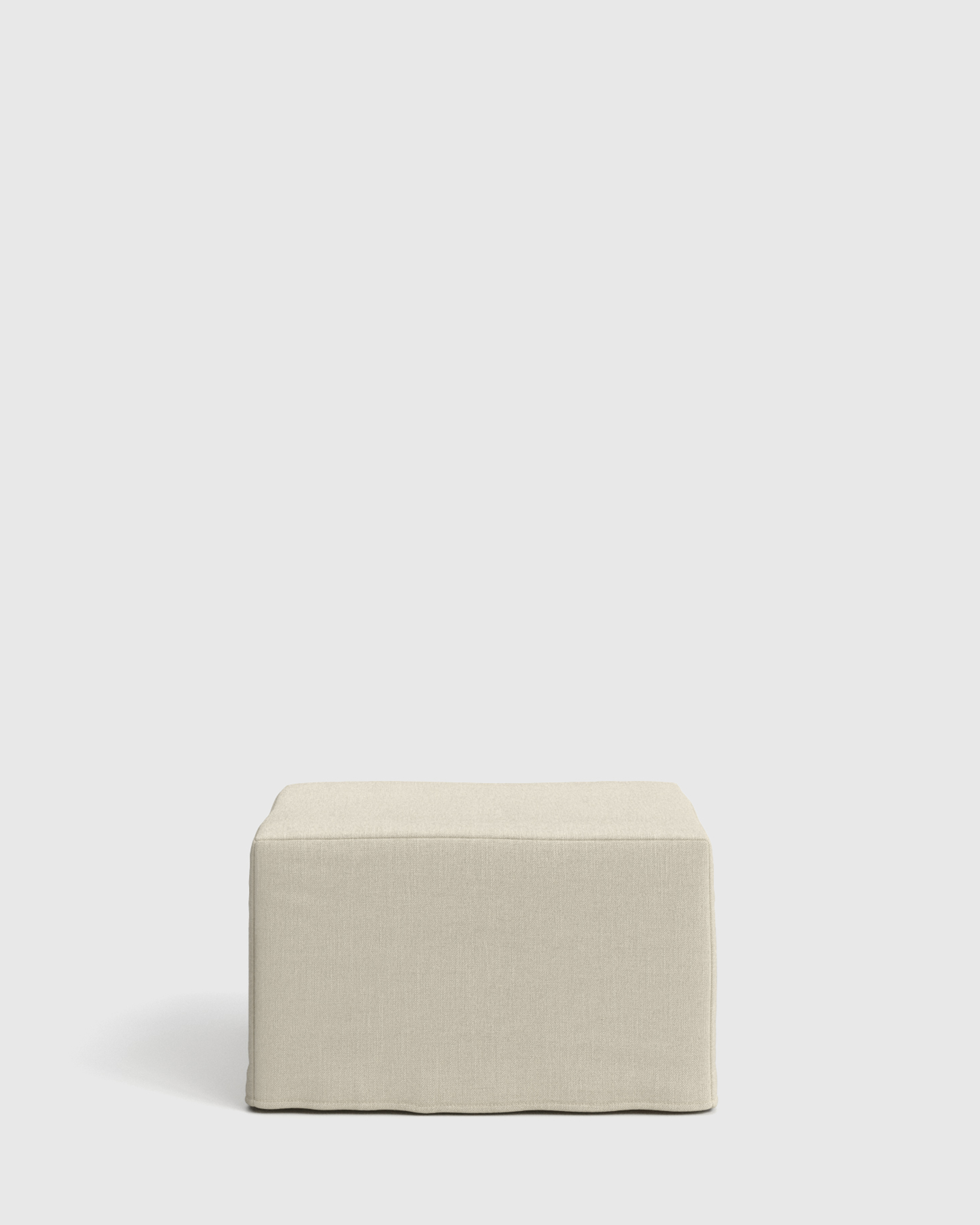 Ellery Performance Linen Slipcover Ottoman - thumbnail 5