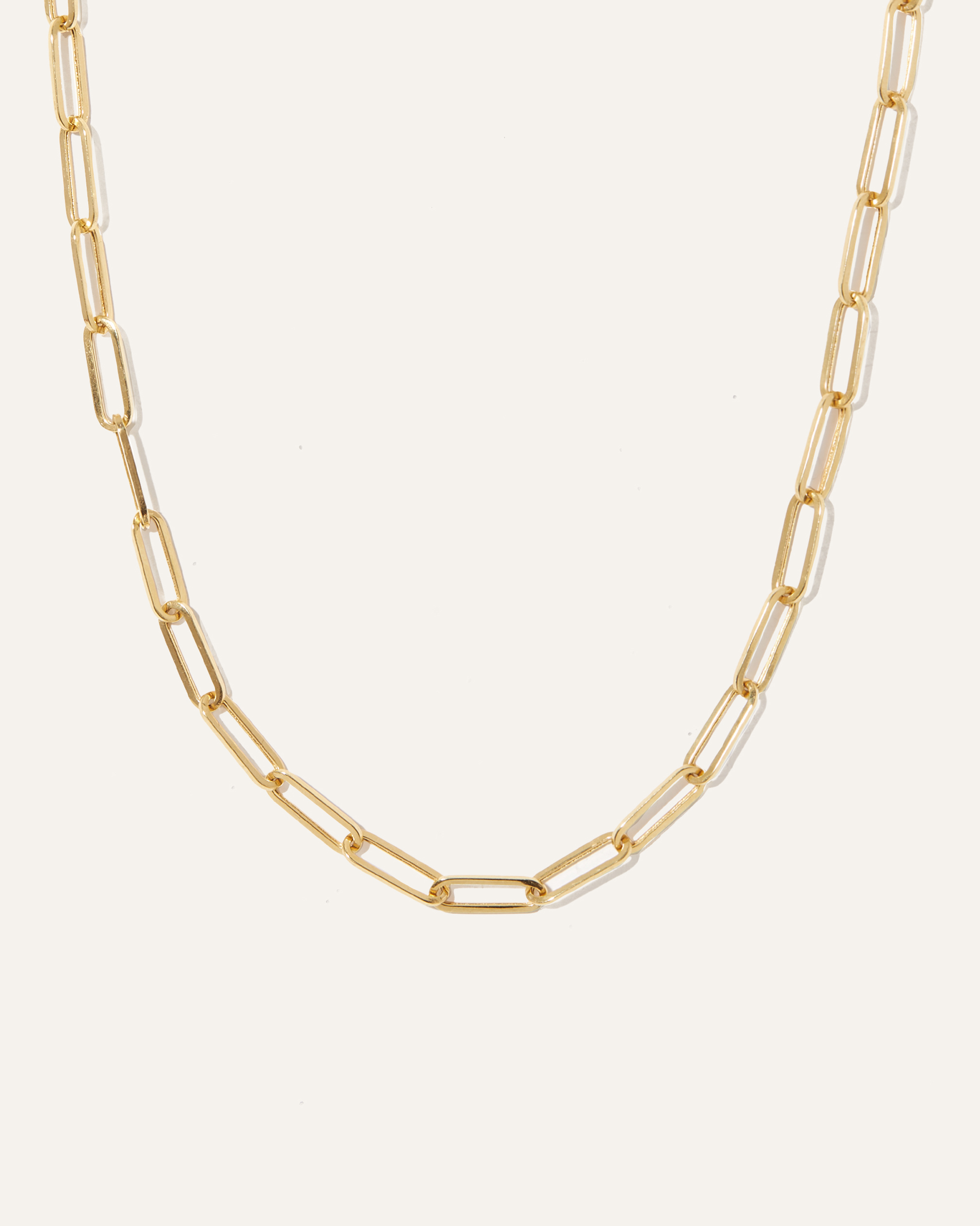 14K Gold Paperclip Chain Necklace