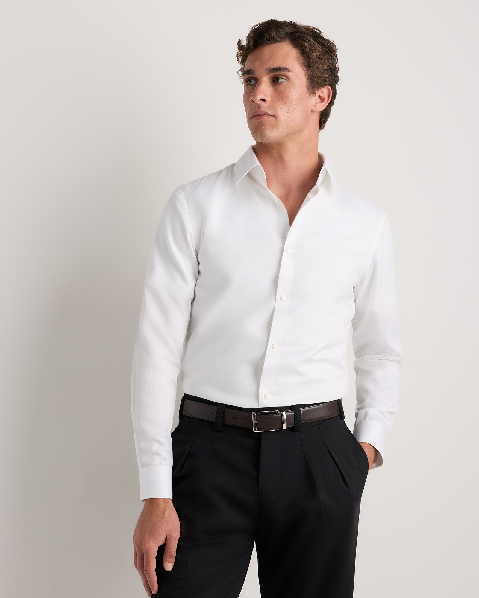 Supima Cotton Herringbone Dress Shirt