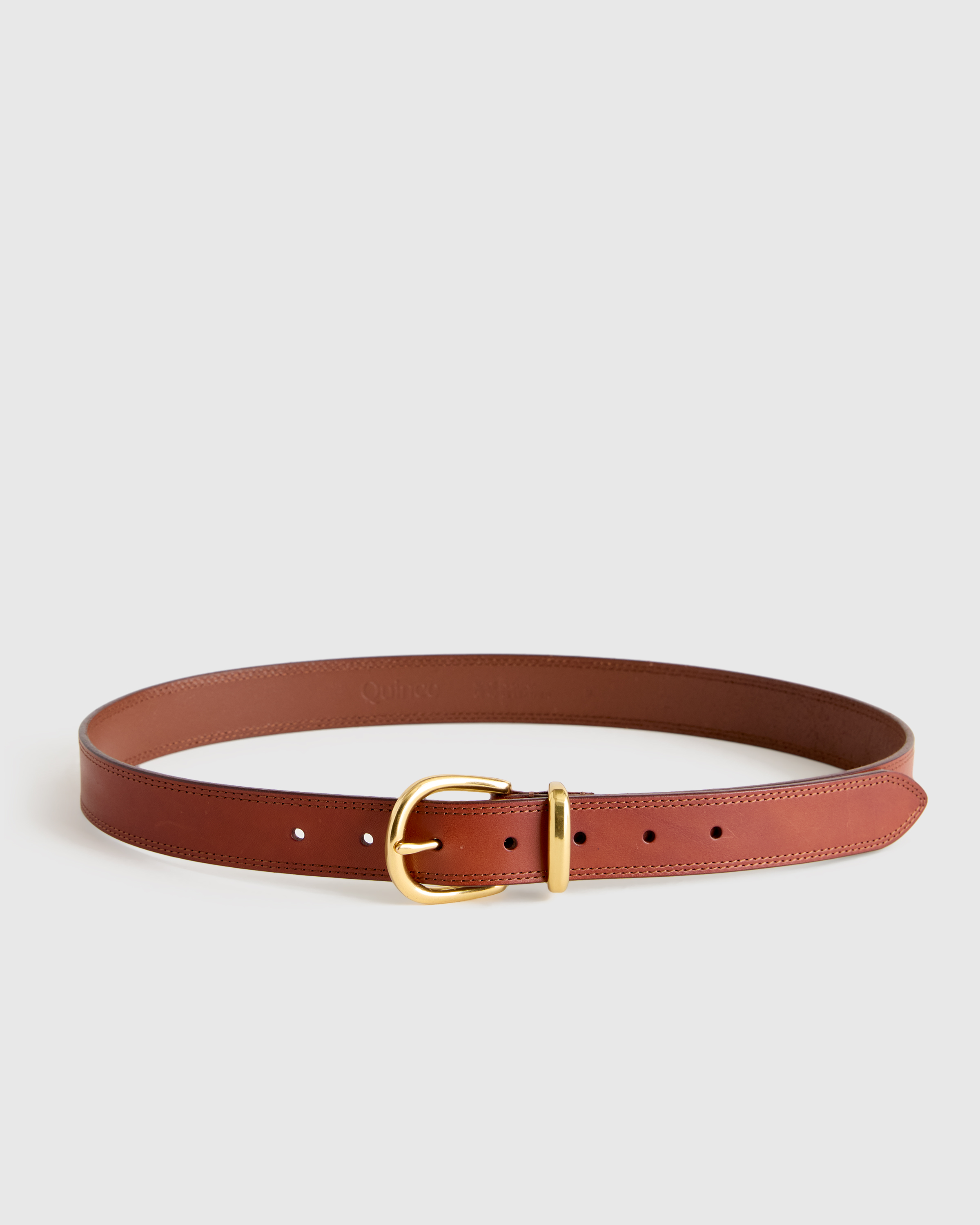 QUINCE Allegra European Leather Belt in Espresso Brown