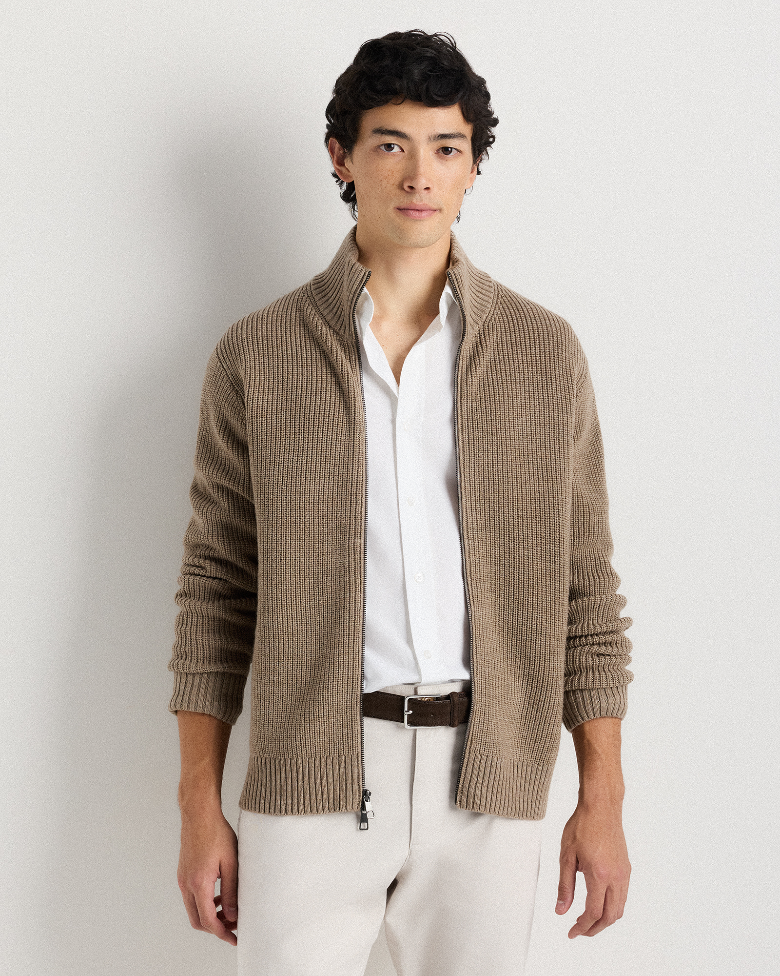 Australian Merino Wool Full Zip Sweater