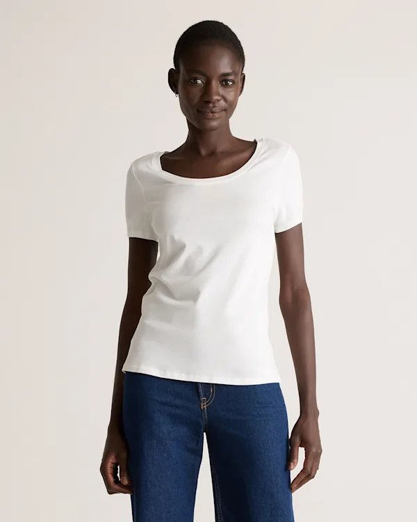 Cotton Modal Scoop Neck Tee
